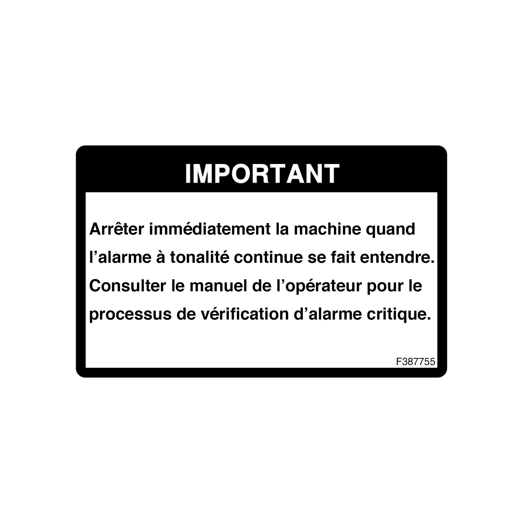 Decal, Important Tmc Alarm, French