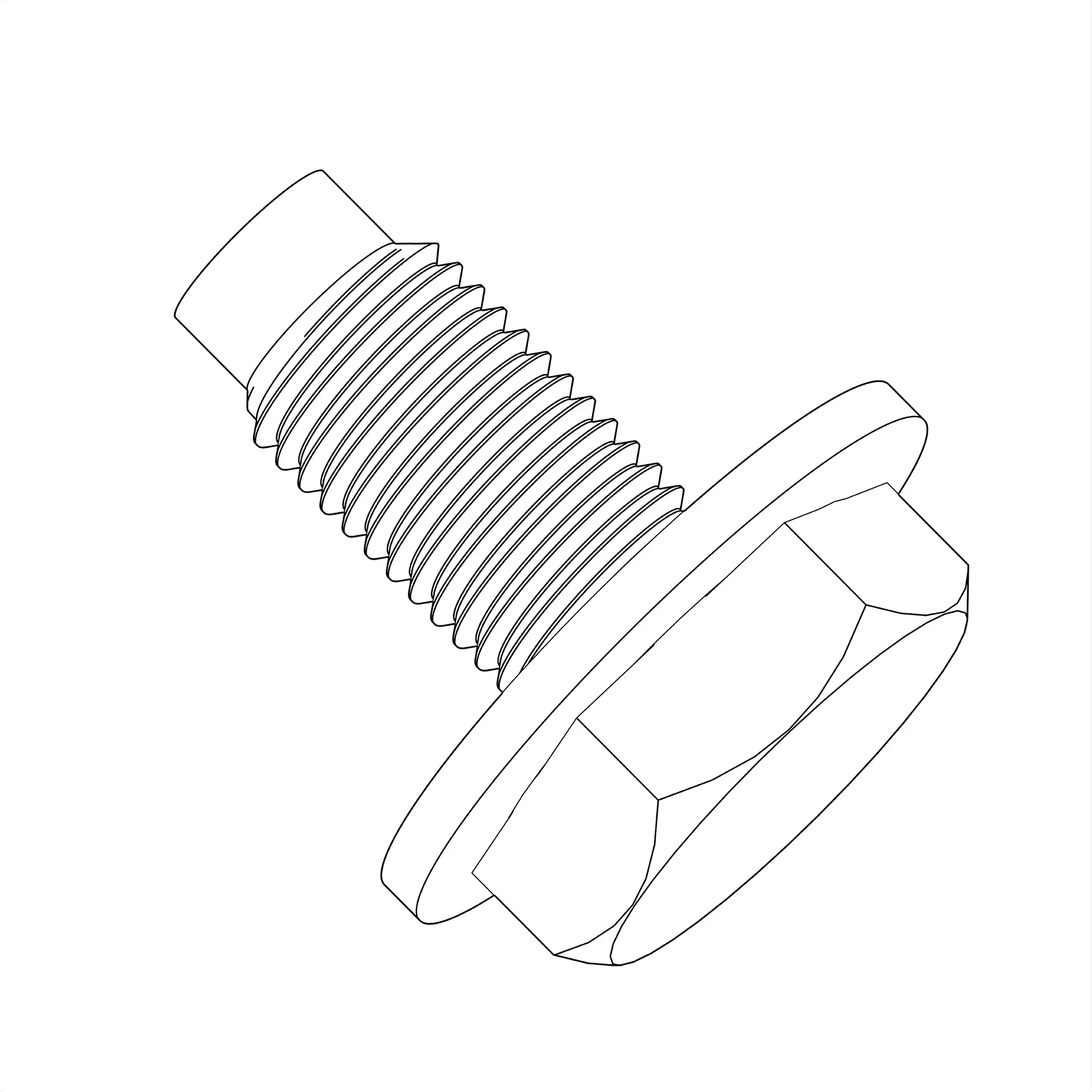 John Deere Screw with Washer, 1/4" X 0.63" - T22211