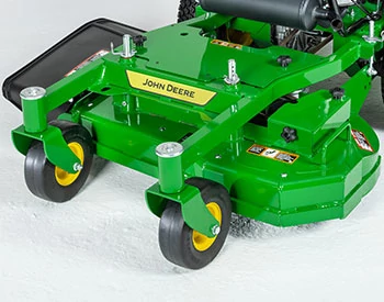 Front left view of the frame and mower deck of a W36M Commercial Walk-Behind mower