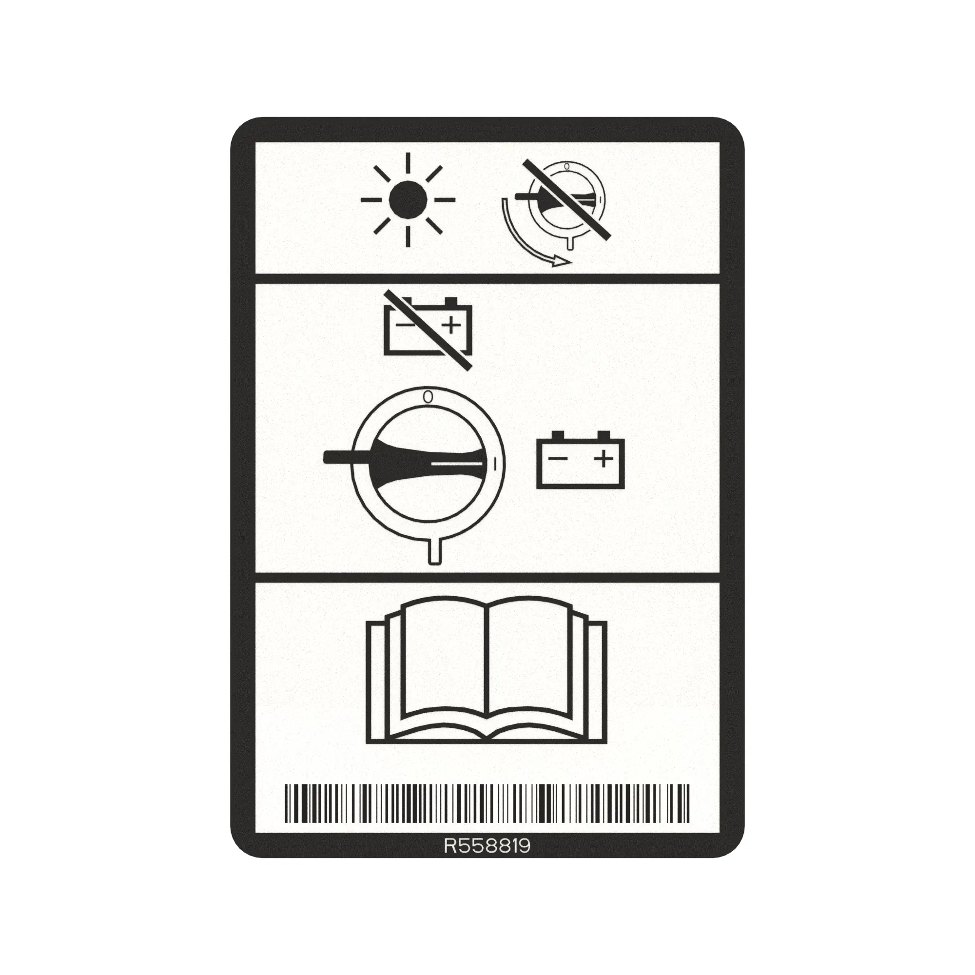 John Deere Battery Disconnect Label - R558819