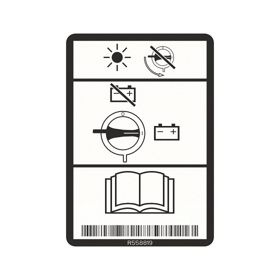 John Deere Battery Disconnect Label - R558819