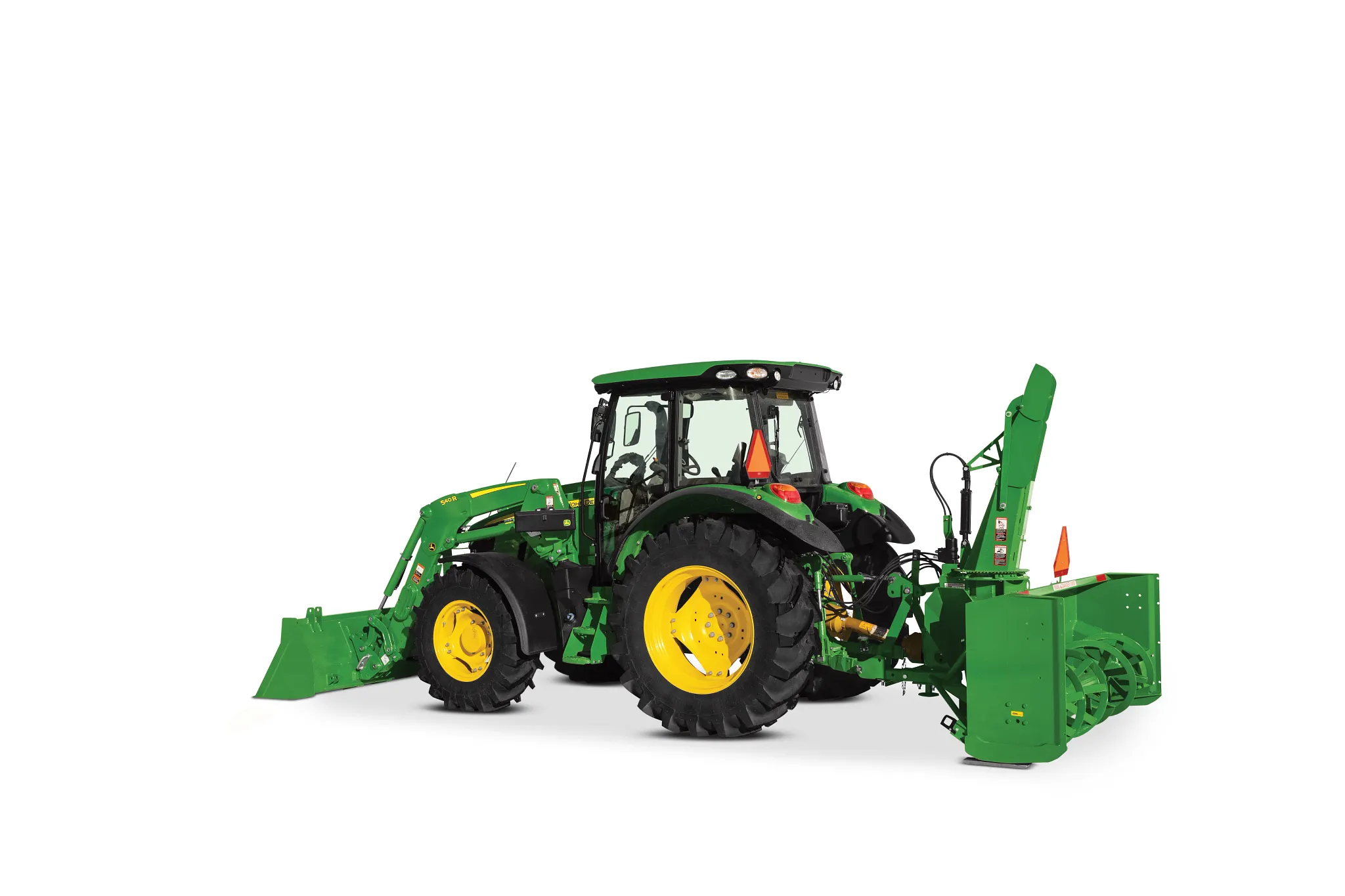 Side left studio view of 5115R Tractor with SB1392R Snowblower