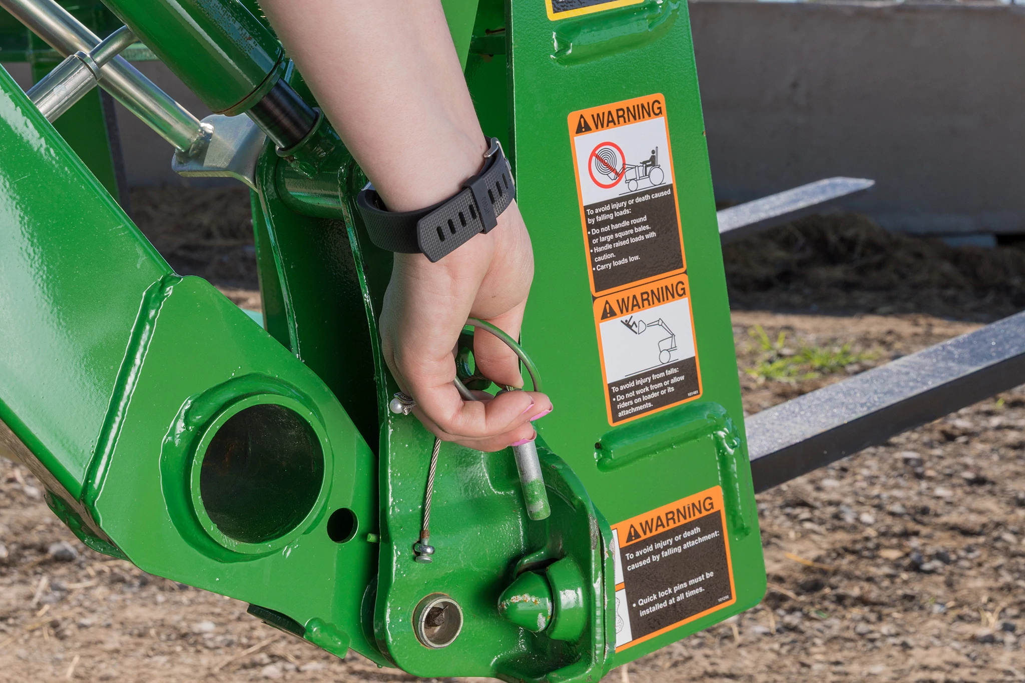 Pallet fork attachment in the field