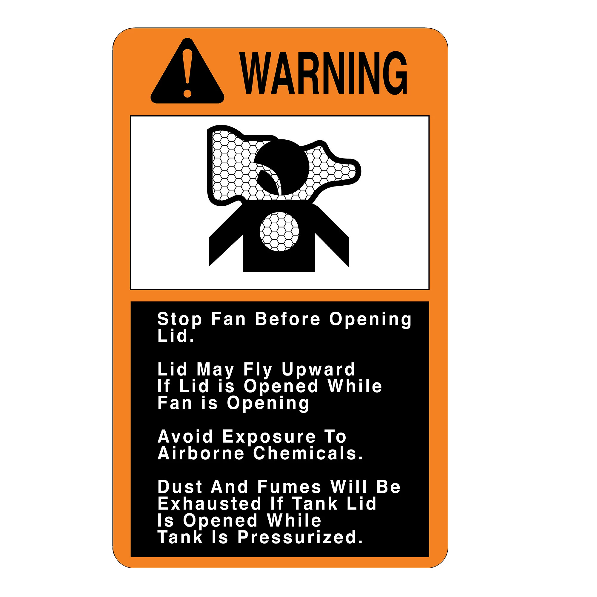 John Deere Stop Fan Caution Decal - A54560