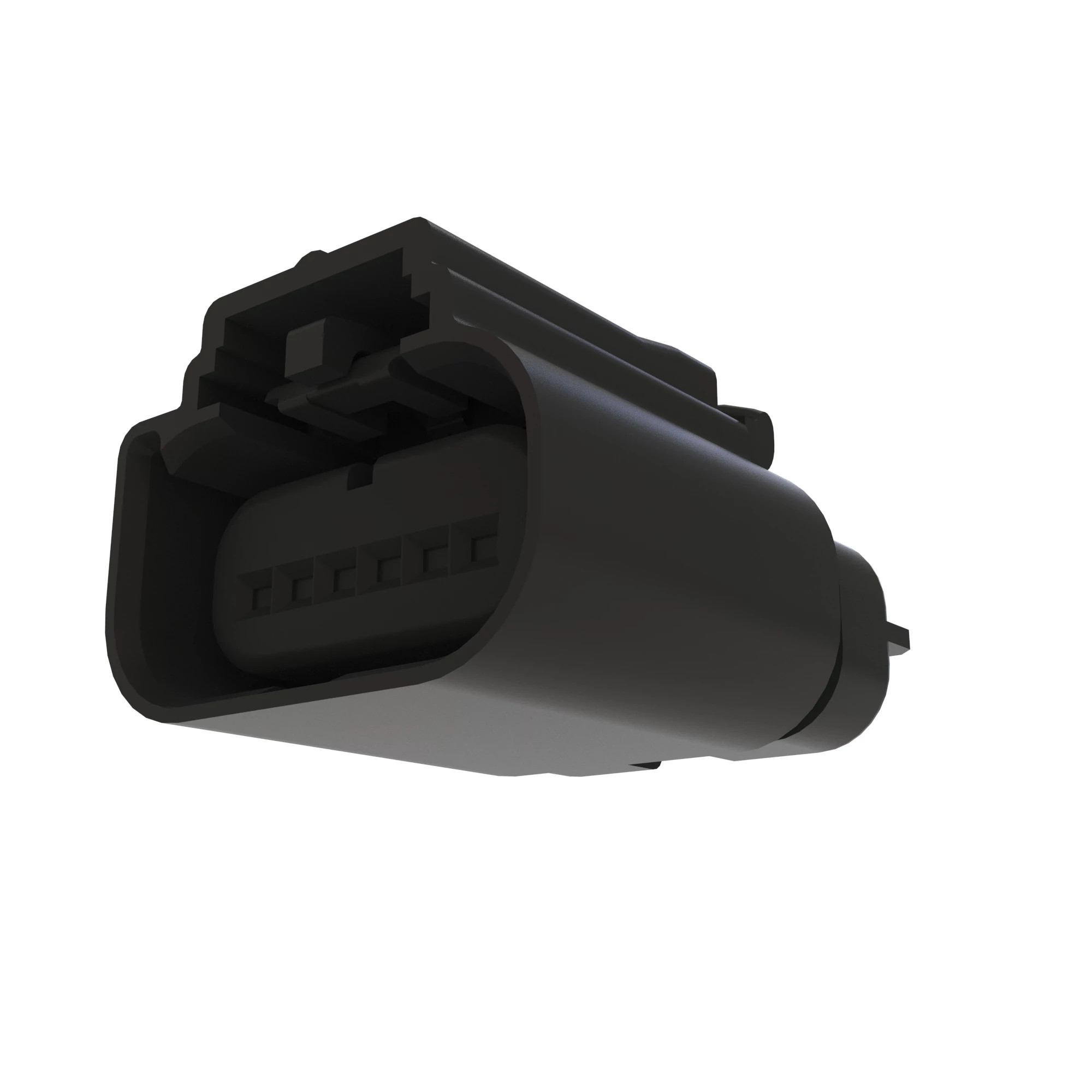 John Deere Black External Electrical Connector Housing, 6 Cavities - 57M11292