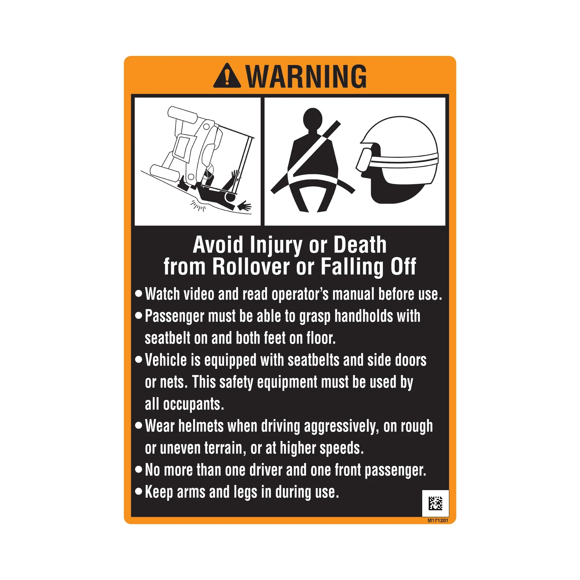 John Deere Front Warning Label - M171201