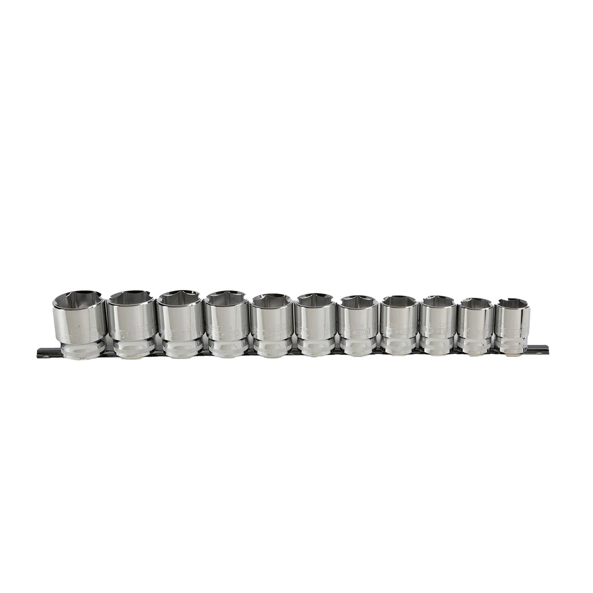 "SAE 1/2-inch Drive Sockets 11-Piece on Clip Rail"