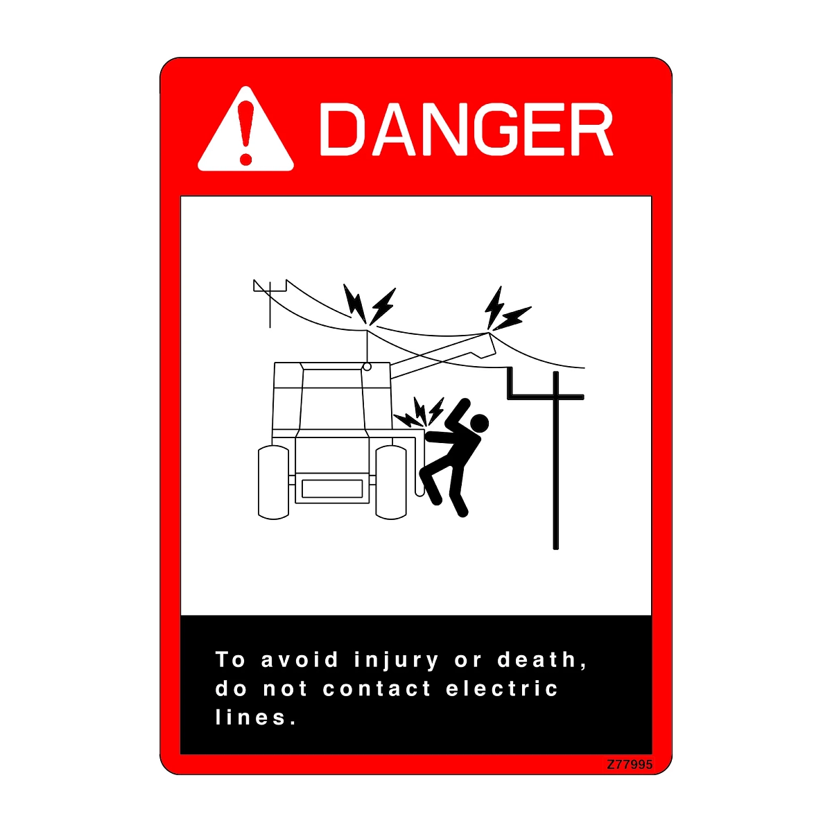 John Deere Warning Label - Z77995