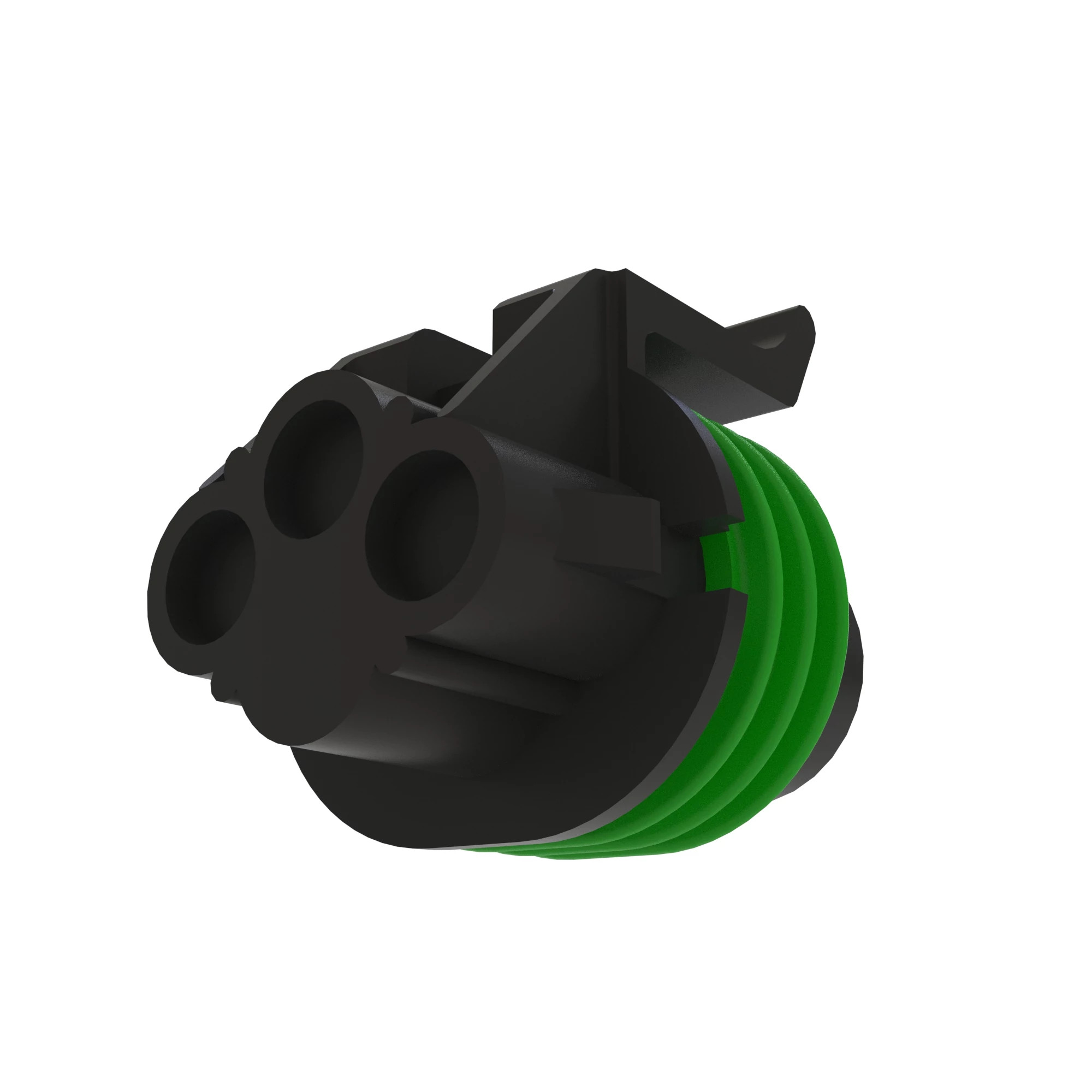 John Deere Gray External Electrical Connector Housing, 3 Cavities - 57M7343