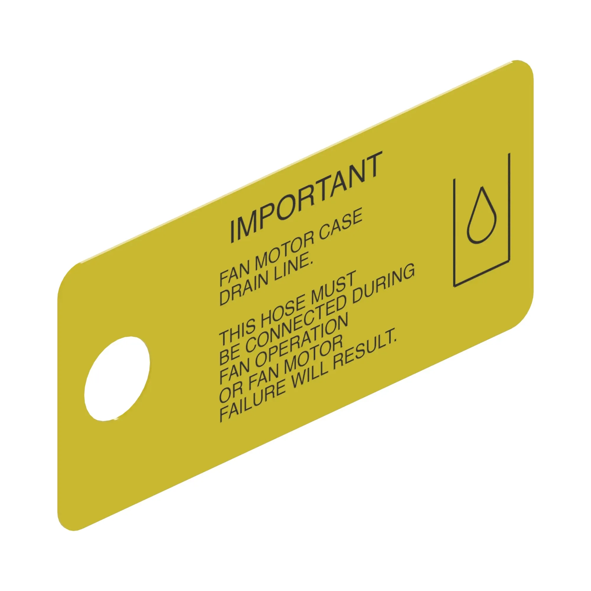 John Deere SOD Hose Drain Line Sign - A54727