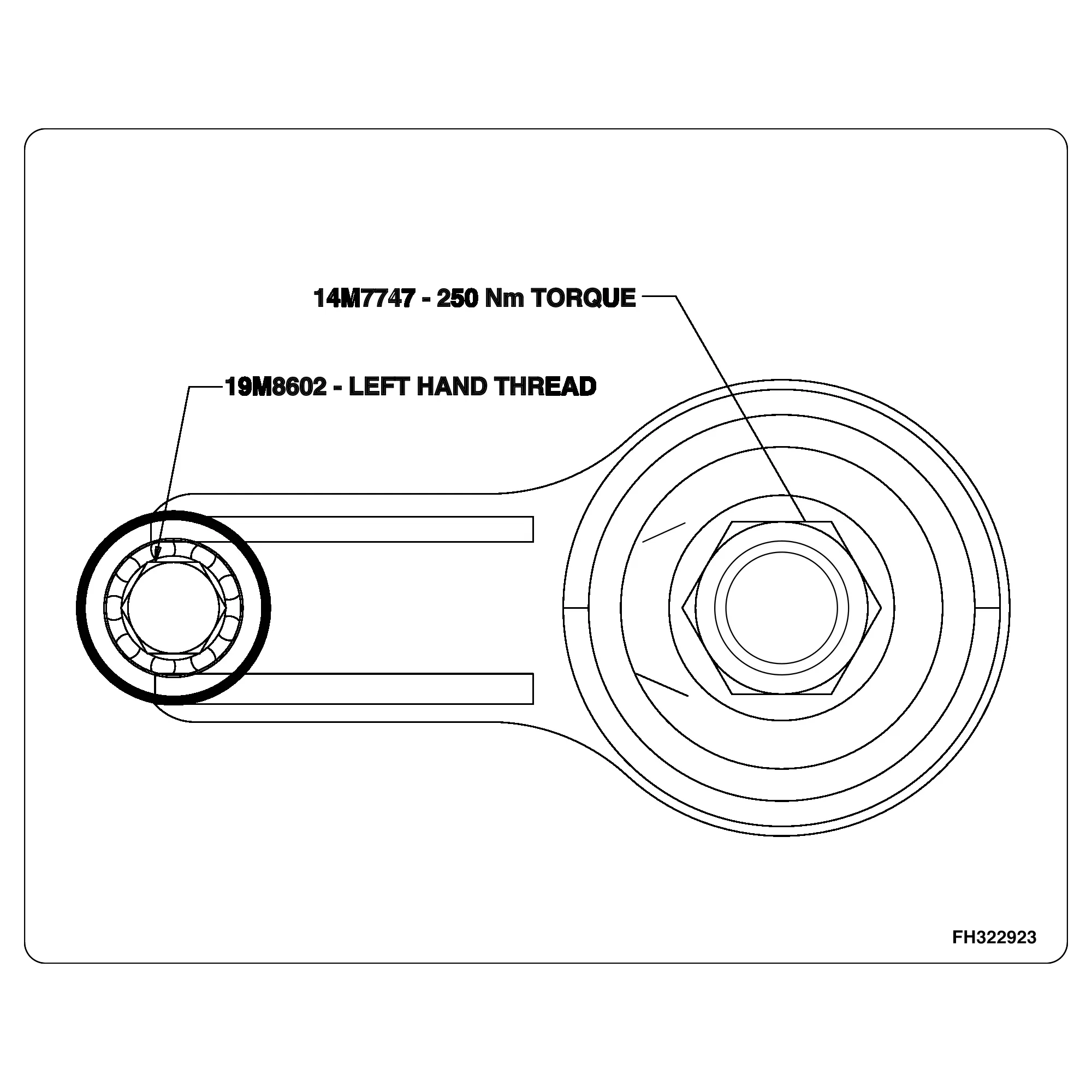 John Deere Follower Arm Instruction Label - FH322923