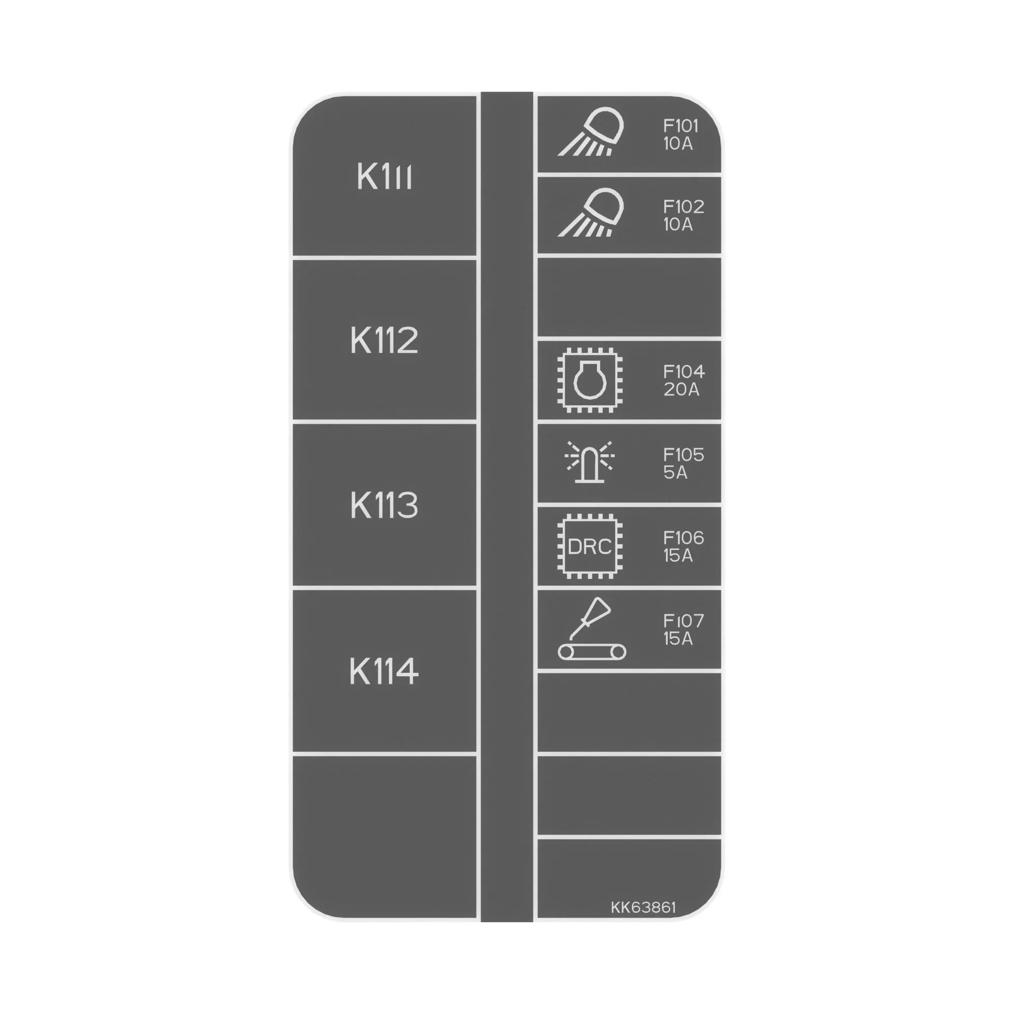 John Deere Front Load Center Label - KK63861