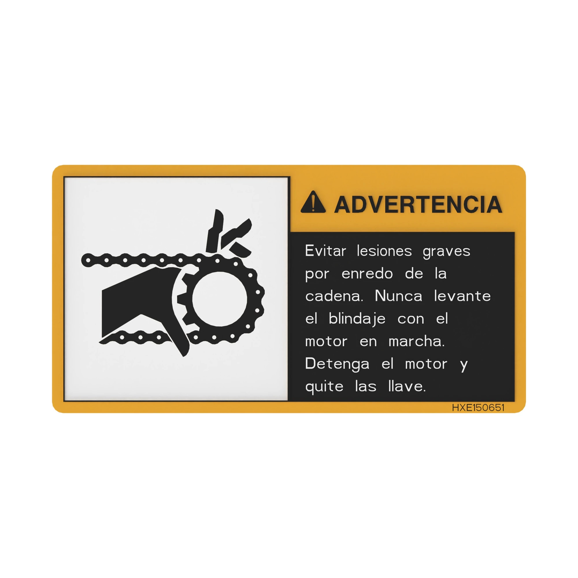 LABEL, DECAL SAFETY CHAIN-SPANISH