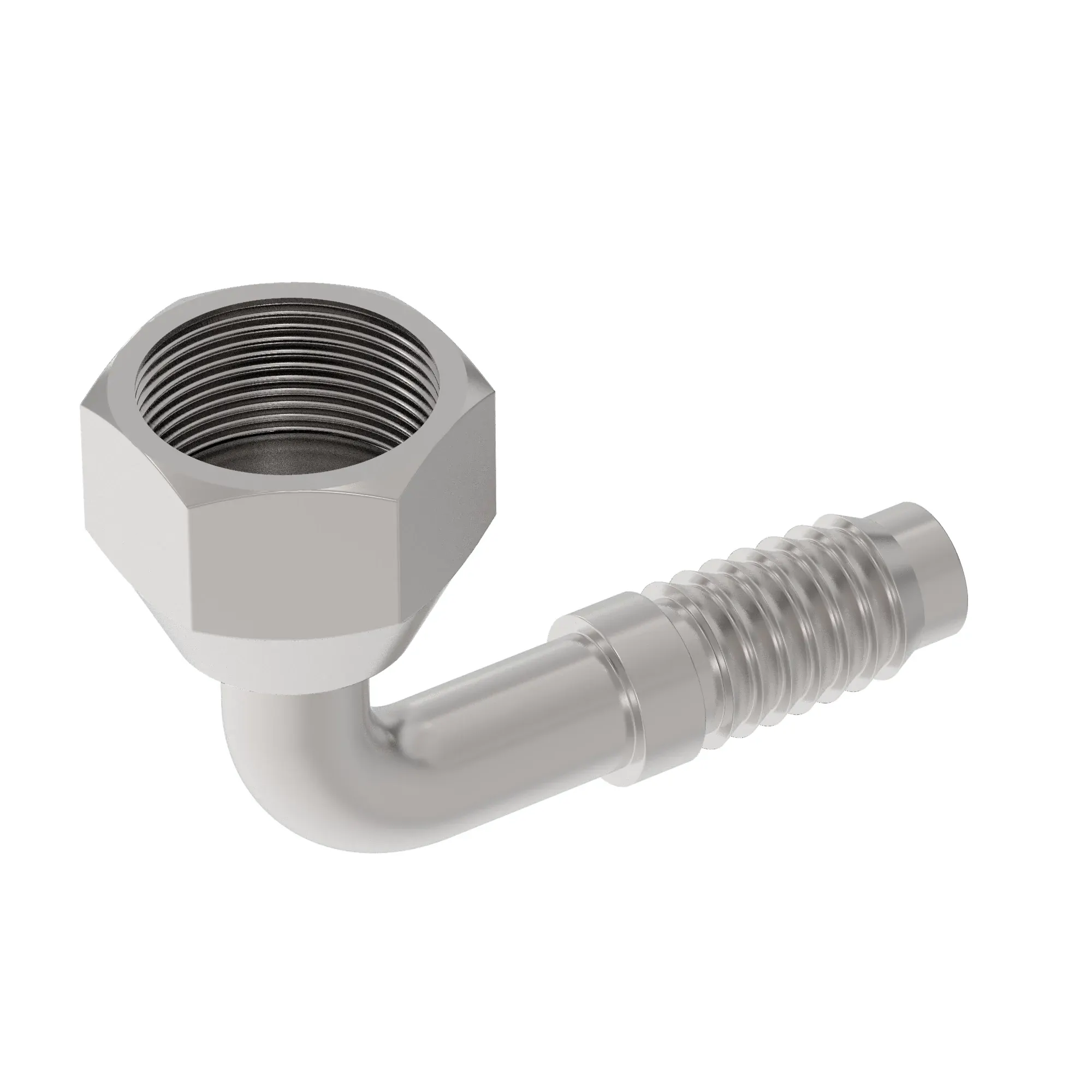 John Deere 90 Deg Elbow Hose Fitting, 12mm - HXE193212