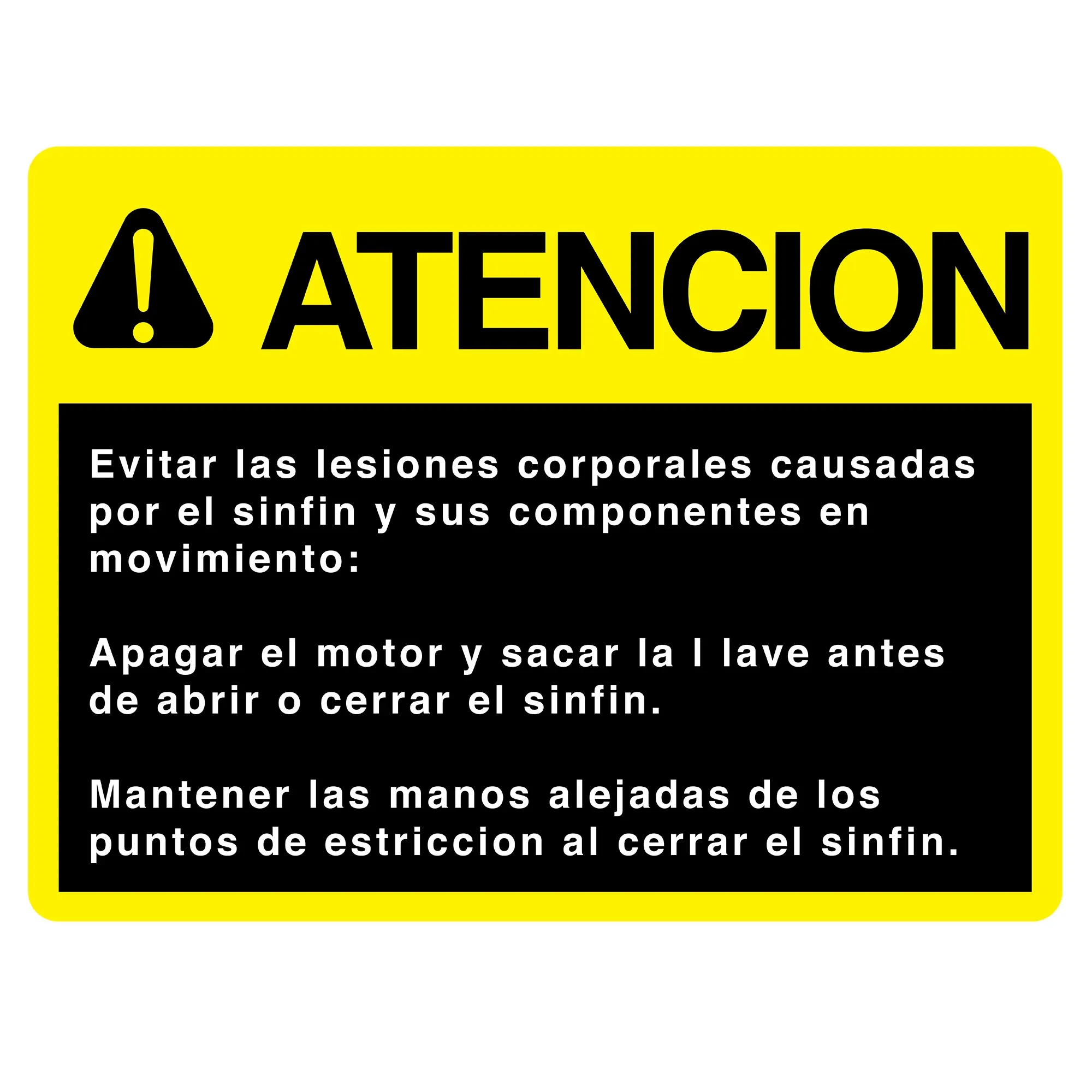 John Deere Spanish Folding Auger Caution Sign - H170118