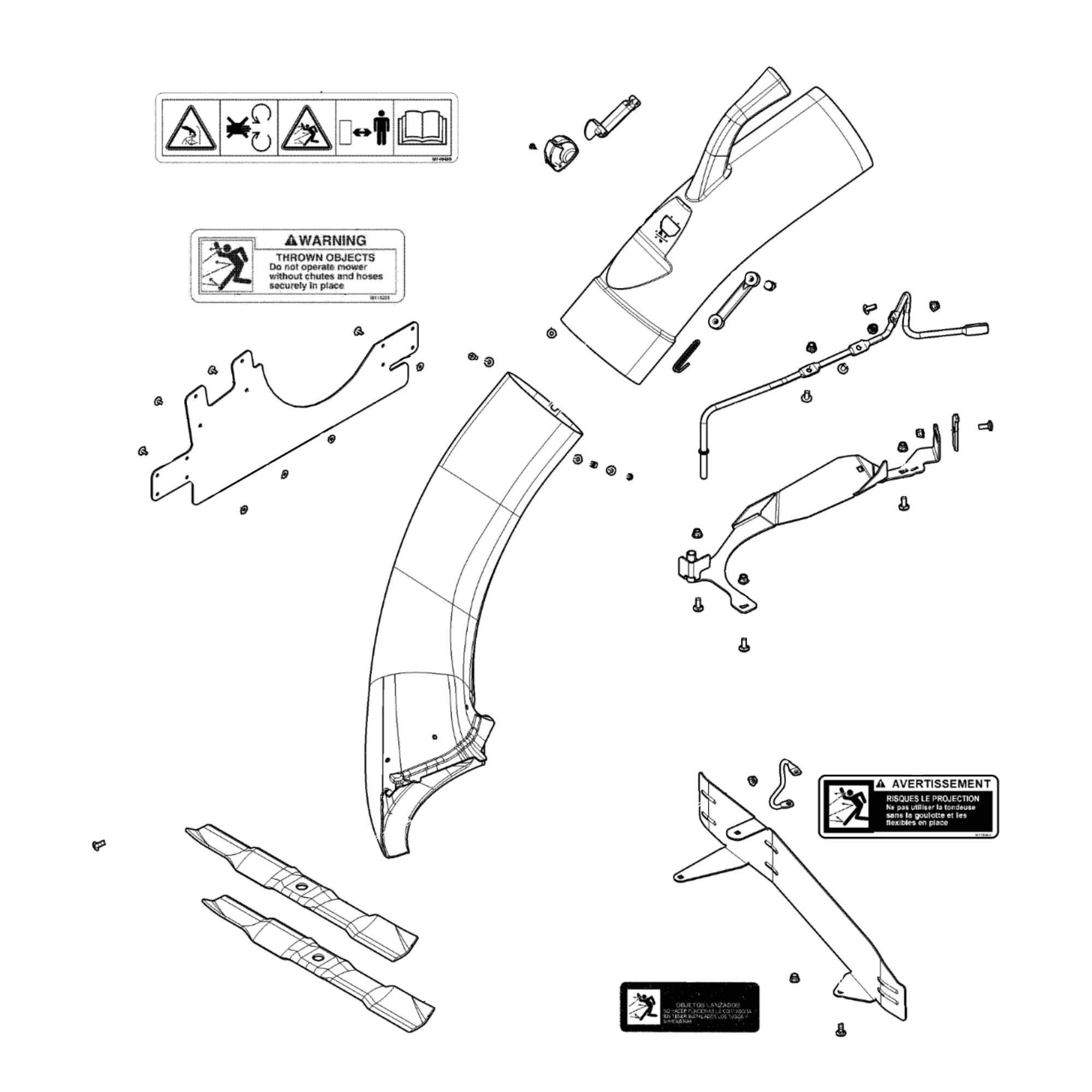 John Deere Rear Bagger Chute Attachment for 42A inch Mower - BG20934