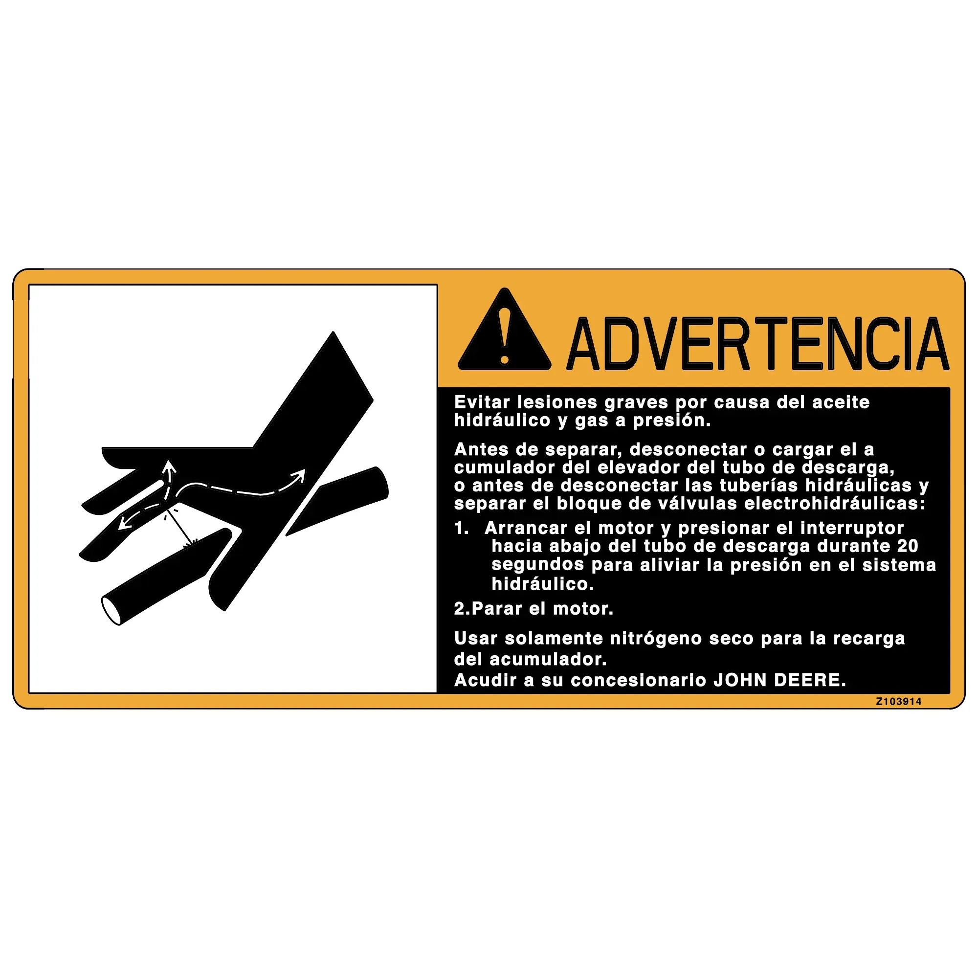 John Deere Safety Sign, Label - Z103914