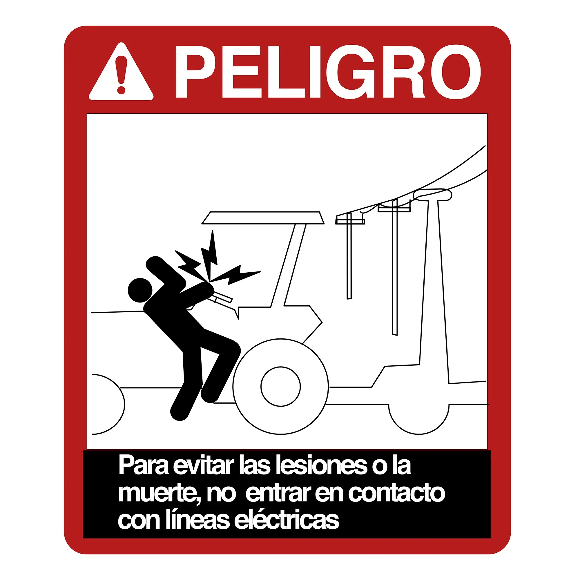 John Deere Spanish Electric Danger Decal - A81792