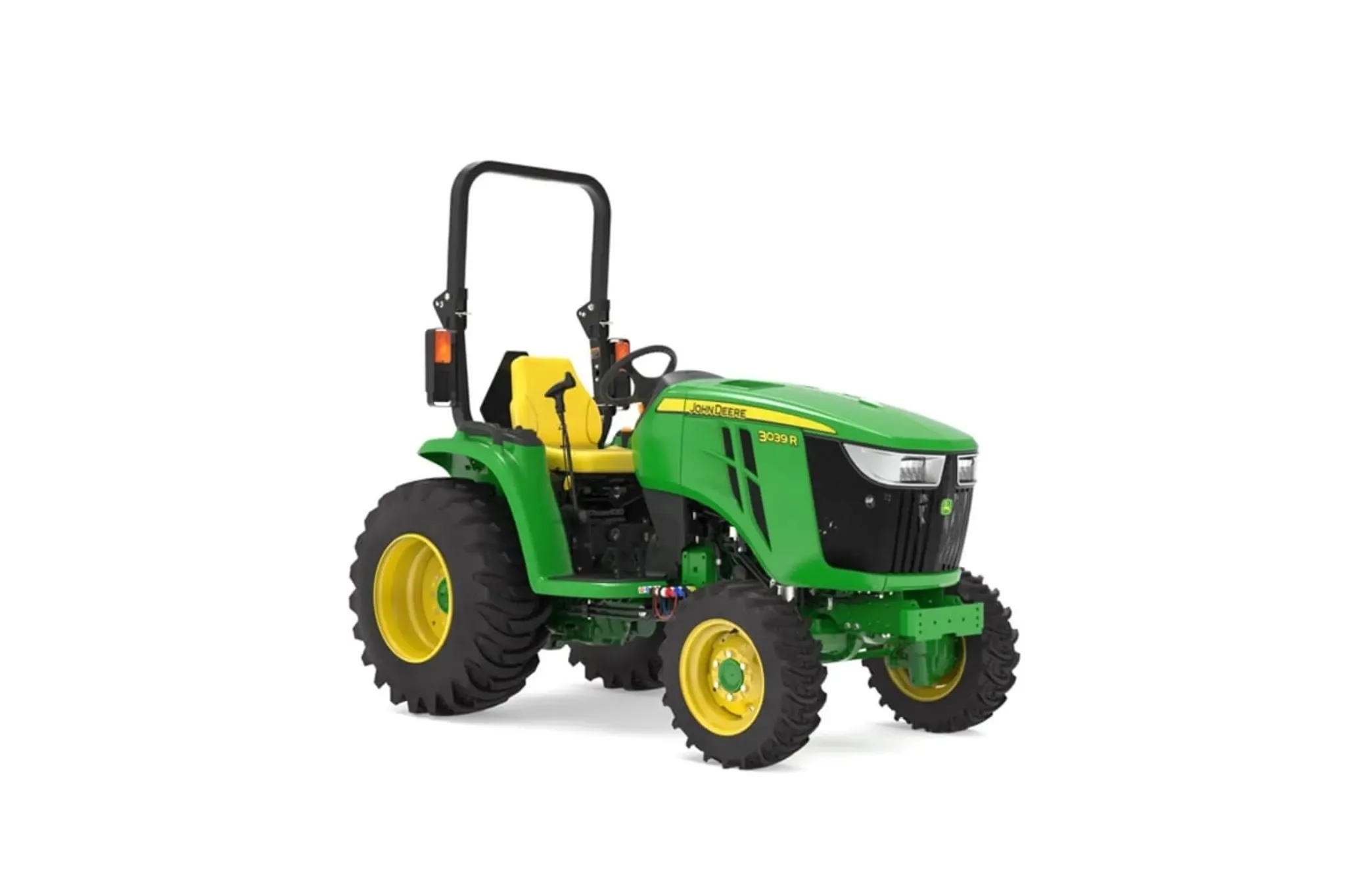 Studio image with a front right view of 3039R Compact Tractor