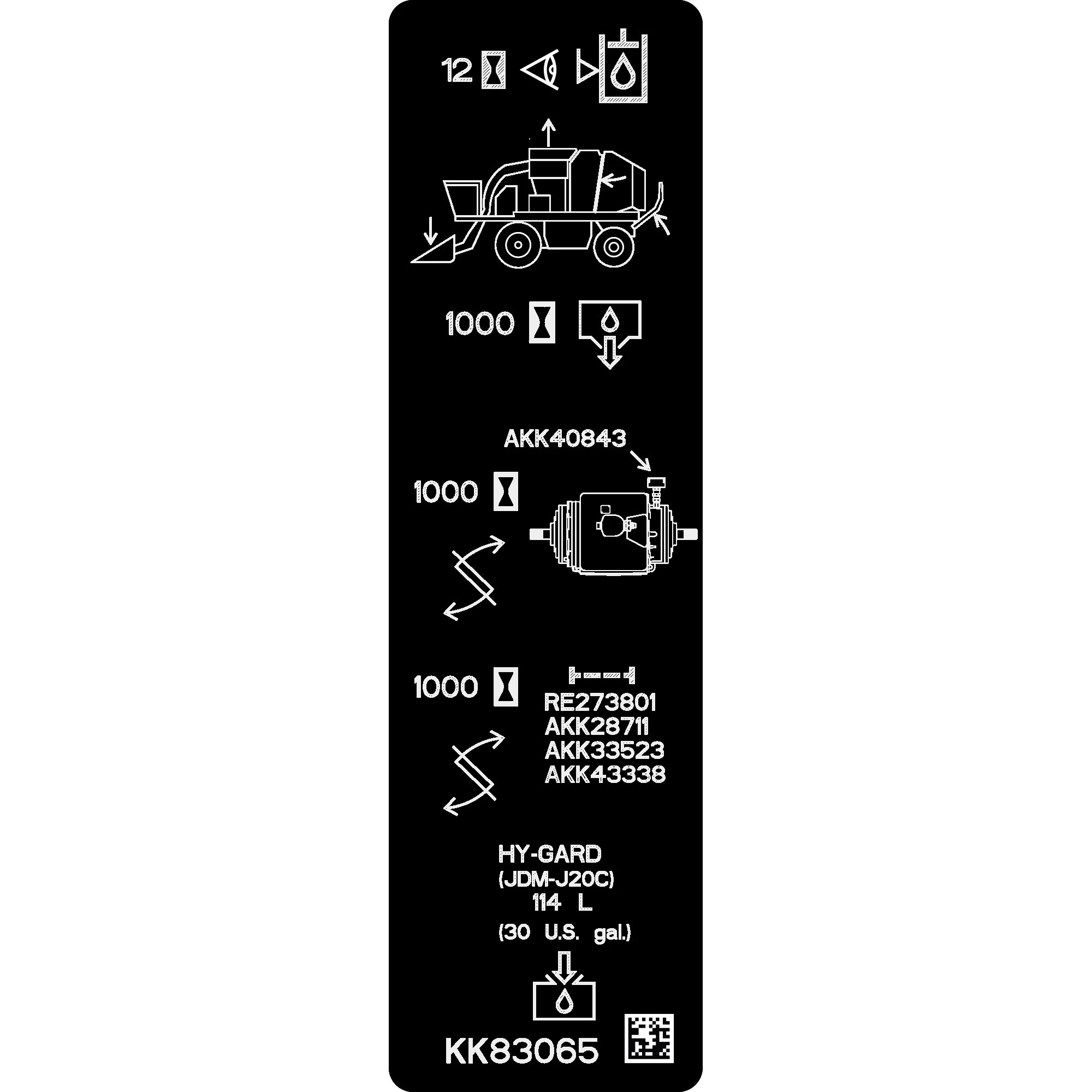 John Deere Change Oil Text Free Label - KK83065