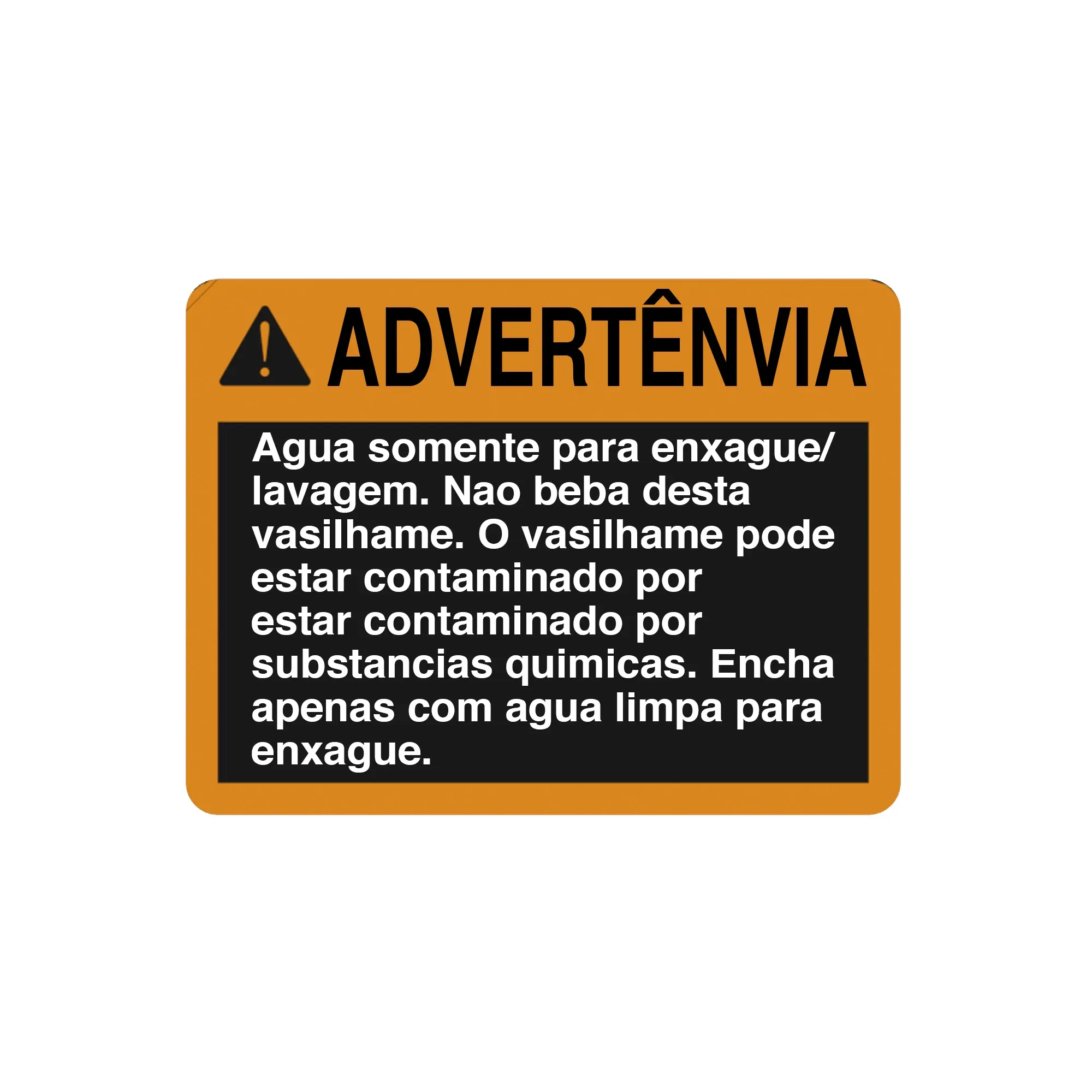 John Deere Safety Sign, Clean Water Rinse, Portuguese - N302111