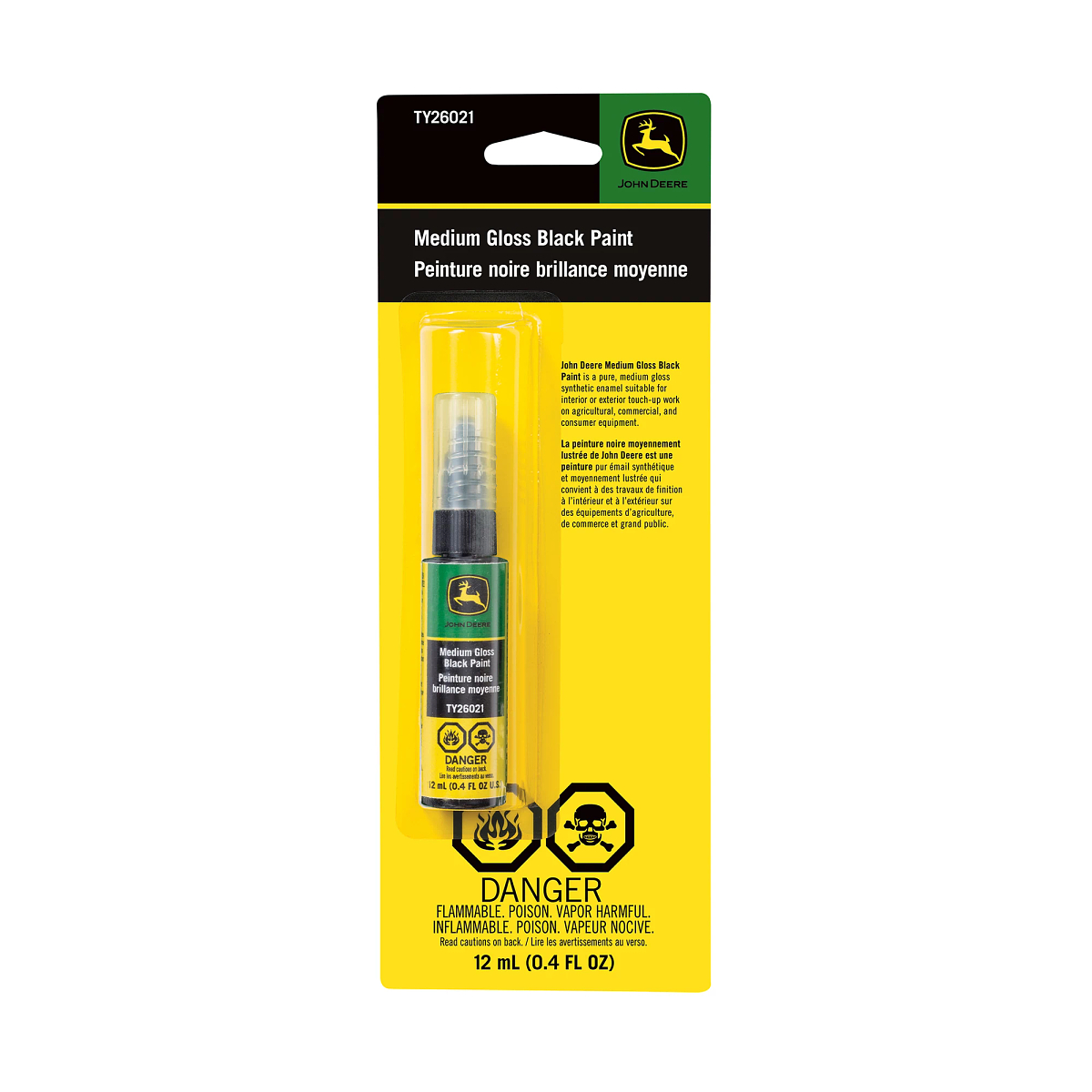 John Deere Medium Gloss Black Paint Pen, 12 ml (0.4 Fluid Oz) - TY26021
