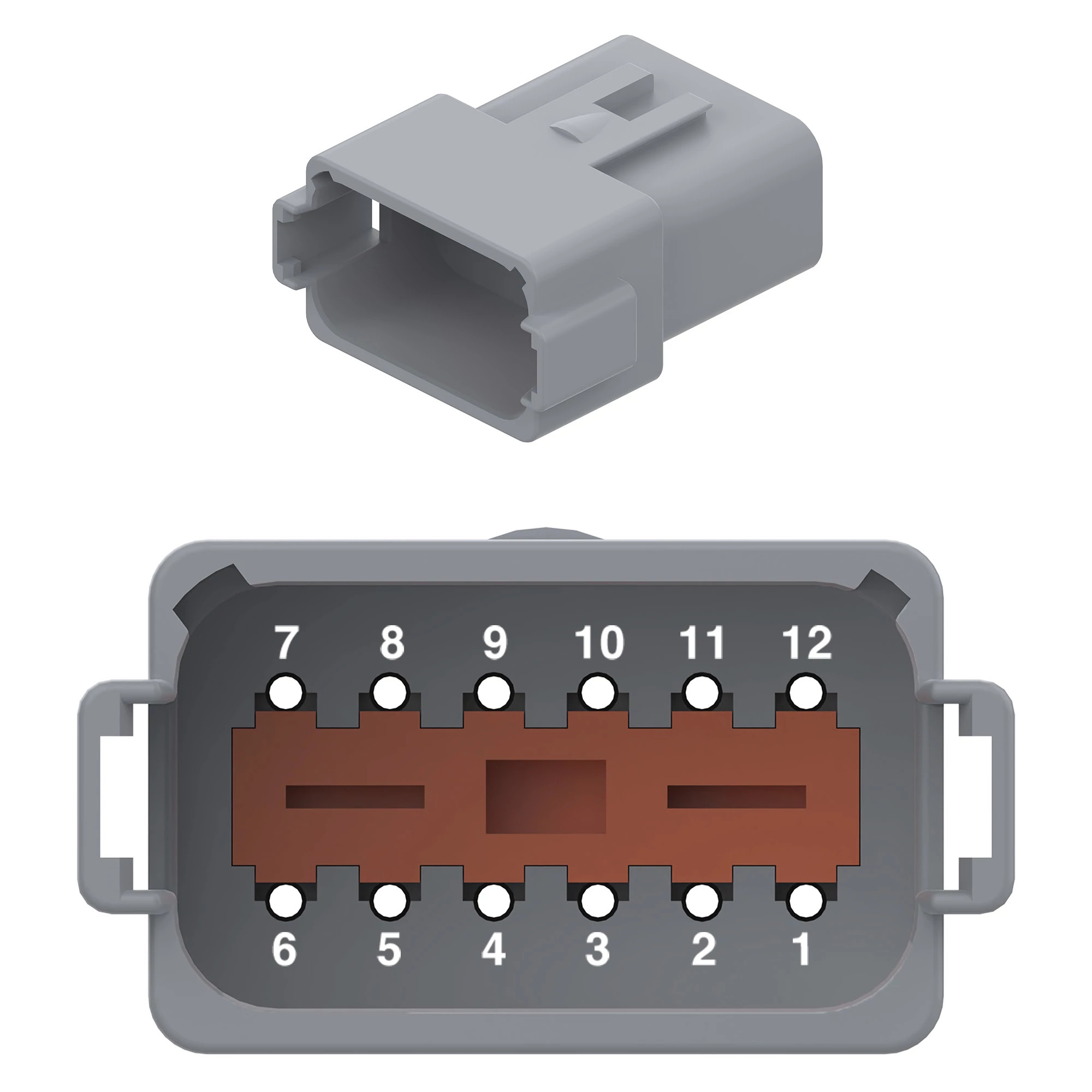 CONN DEUTSCH DT 12W FS GRY PLSTC