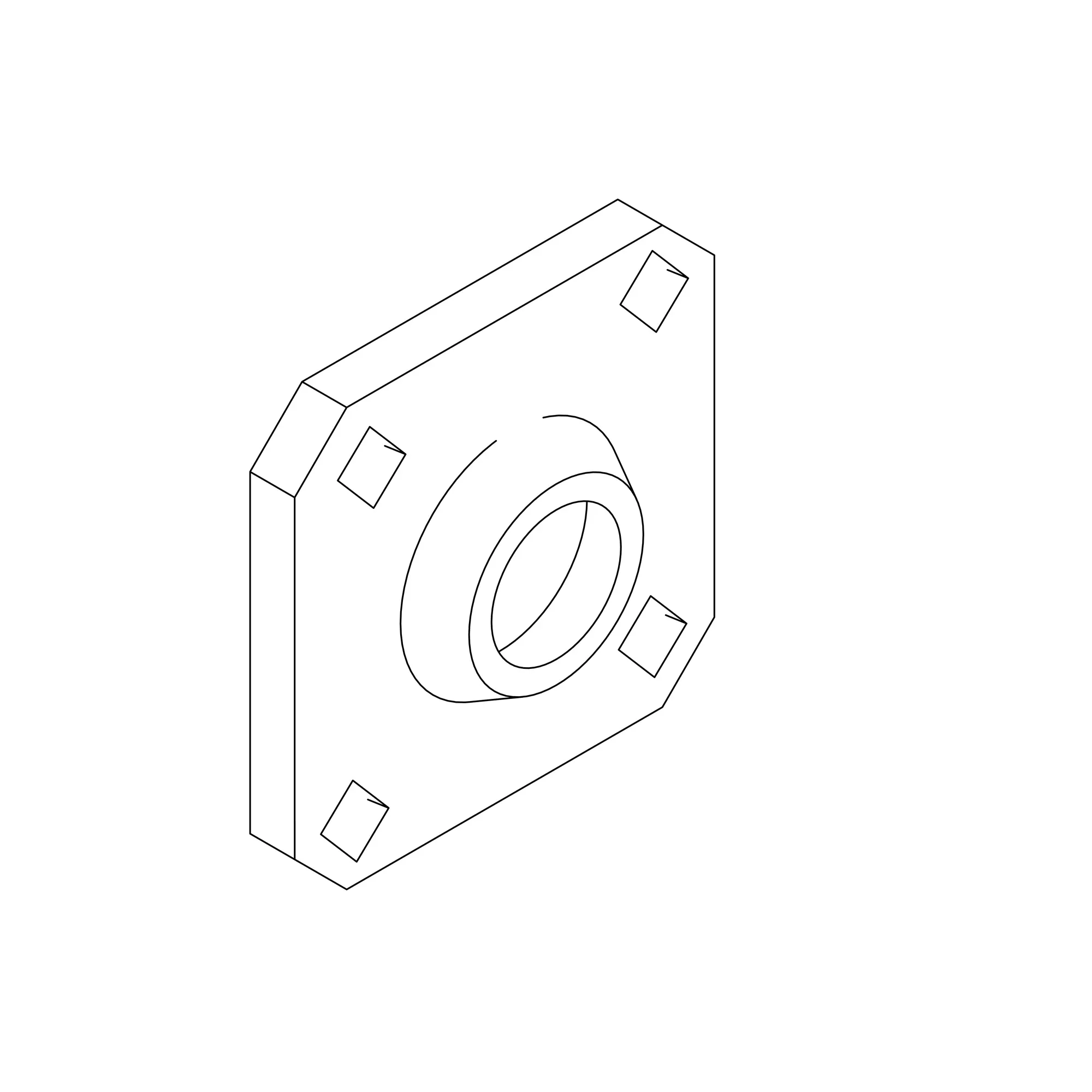 John Deere 4-Hole Flanged Bearing Housing - H113626