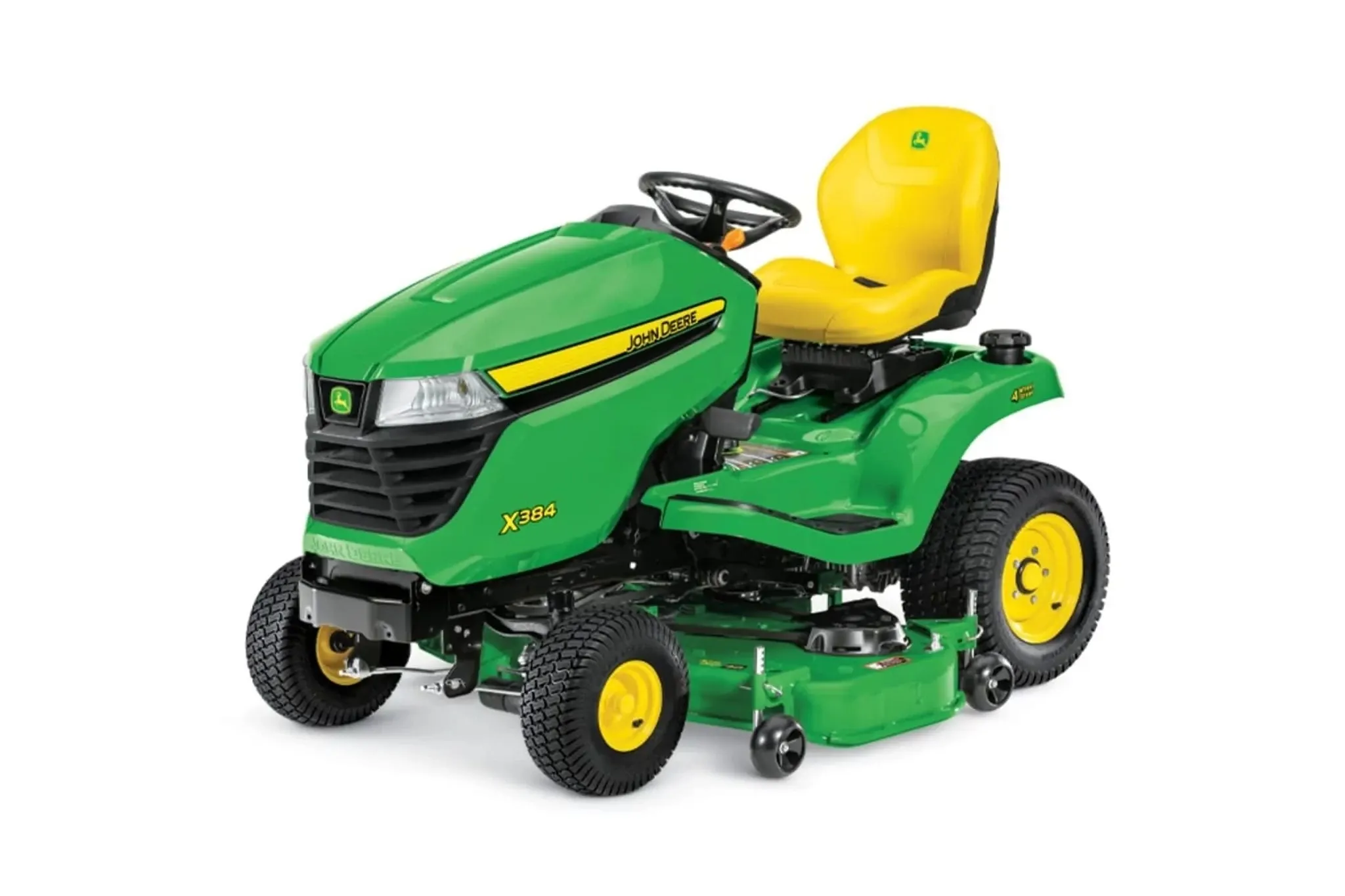 Studio left image view of a X384 Lawn Tractor with 48-inch Deck