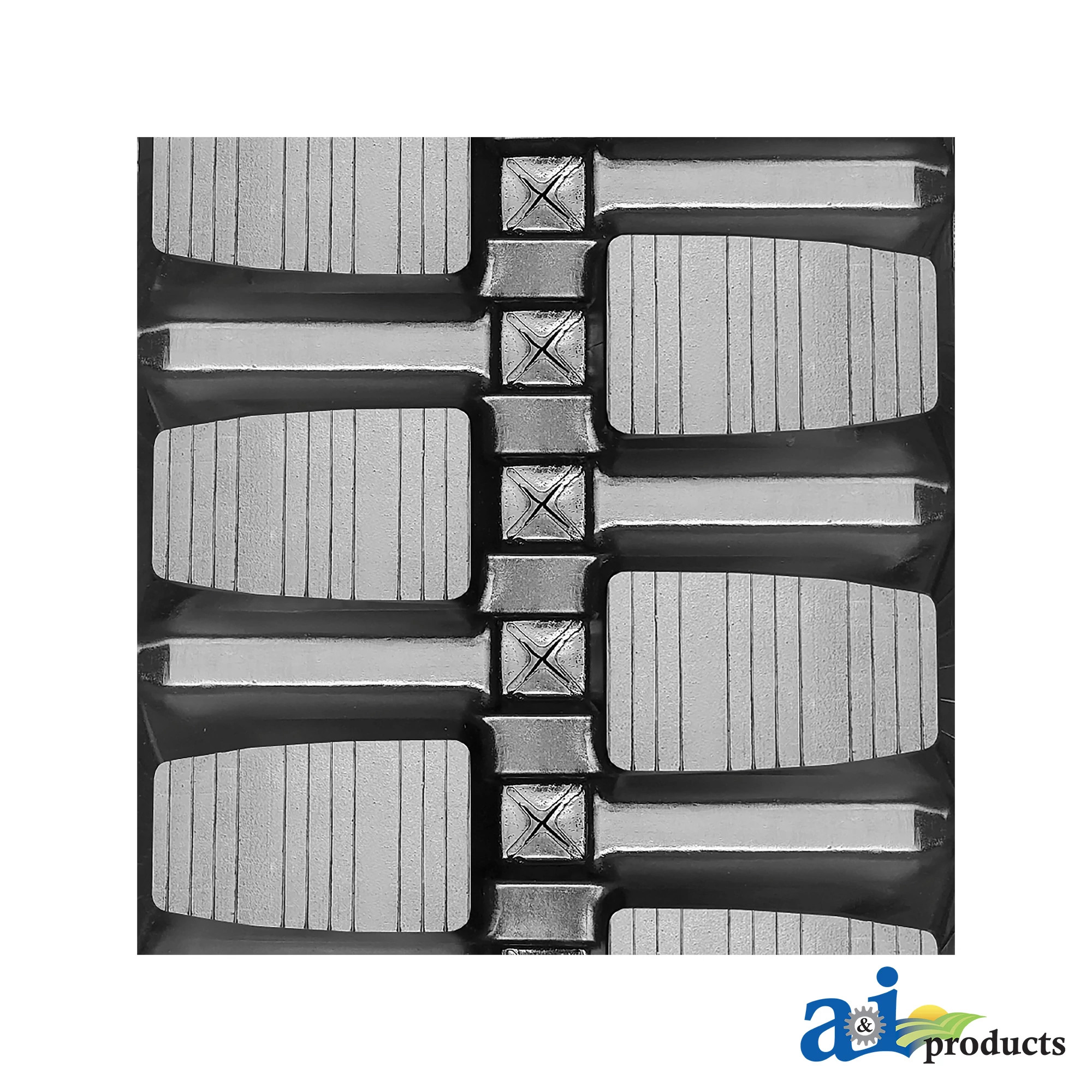 A&I Products Block Tread Pattern (E1) Rubber Track, Width 450 mm, Pitch 86 mm, Links 58 - A-4508658E1