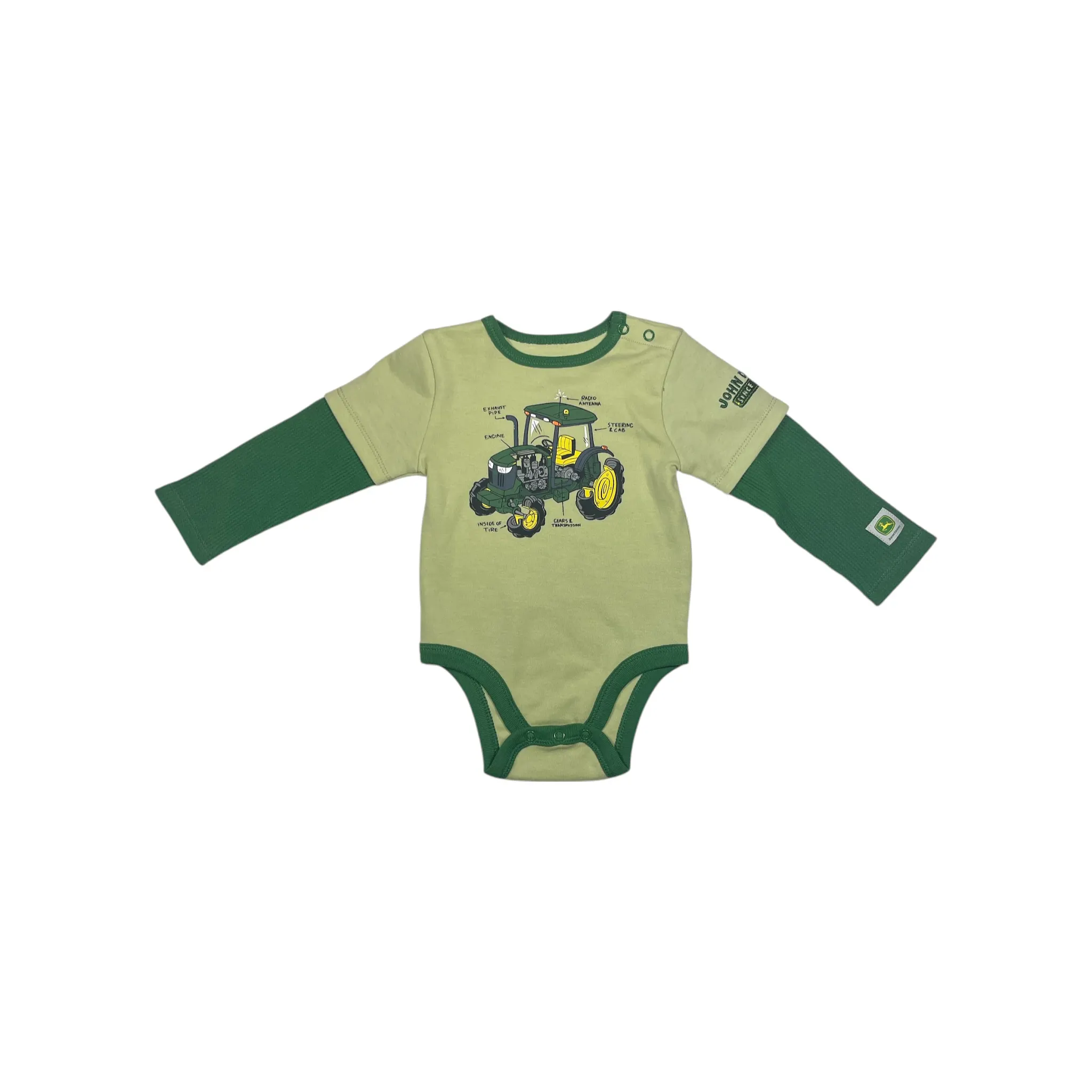 Infant Tractor Diagram Bodyshirt with Layered Sleeves
