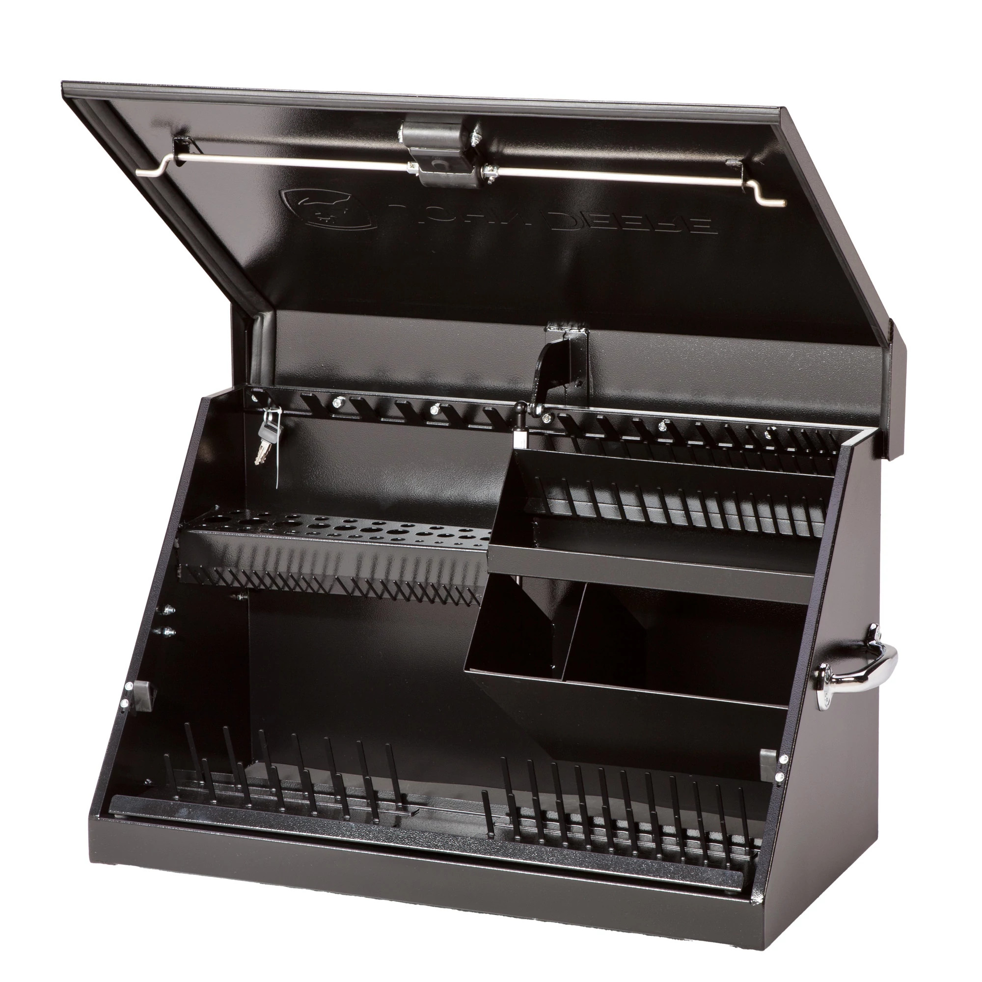 30-in. Triangle Toolbox; black powder-coated, textured finish
