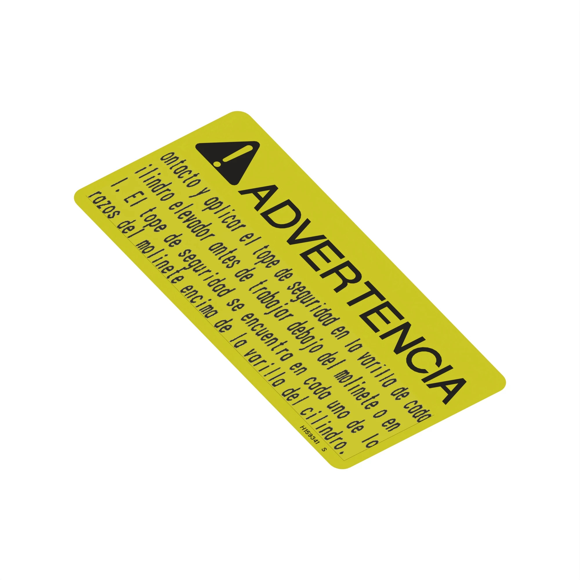 SIGN, WARNING, REEL ARM, SPANISH