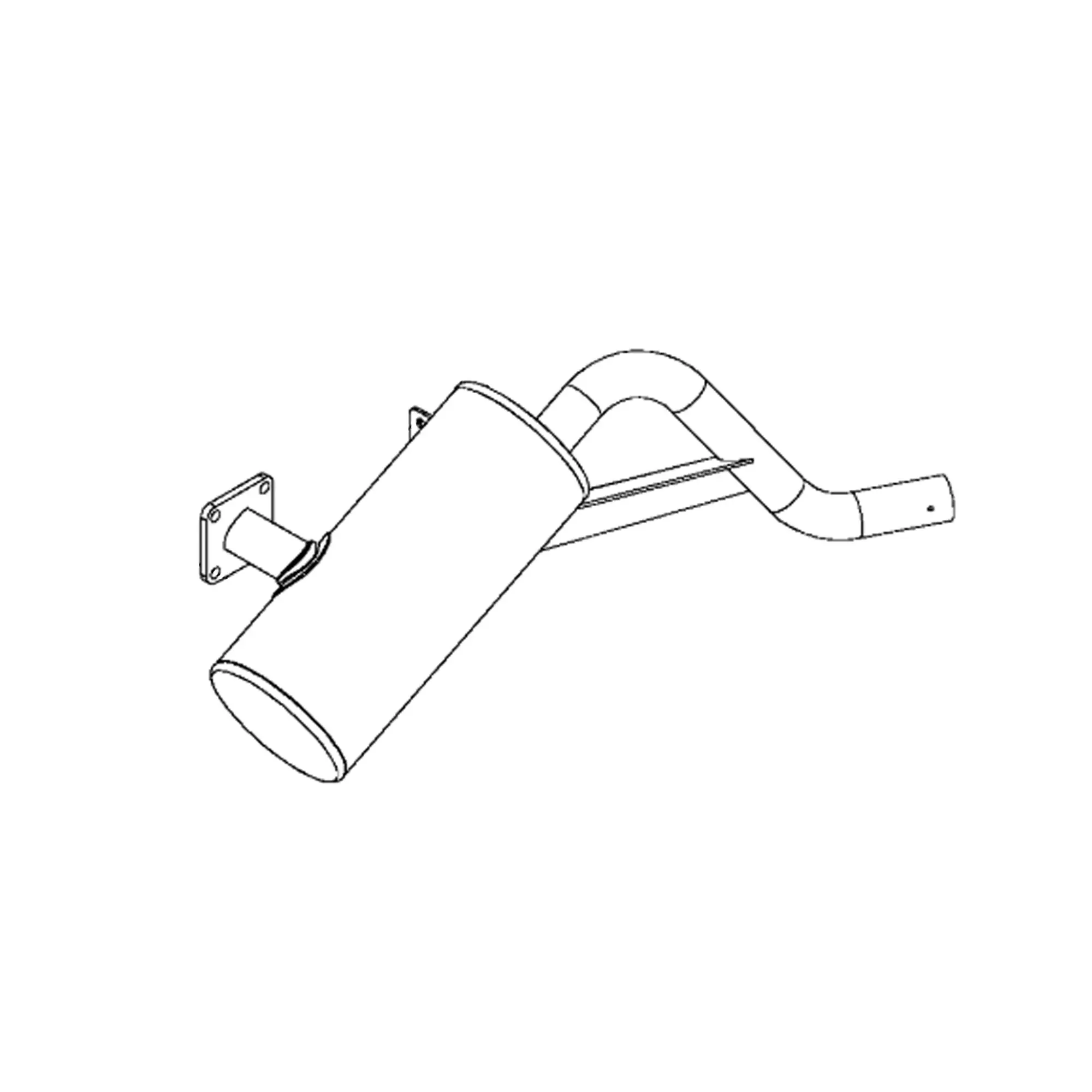 John Deere Non-Aspirated Round Shaped Muffler - AM136233