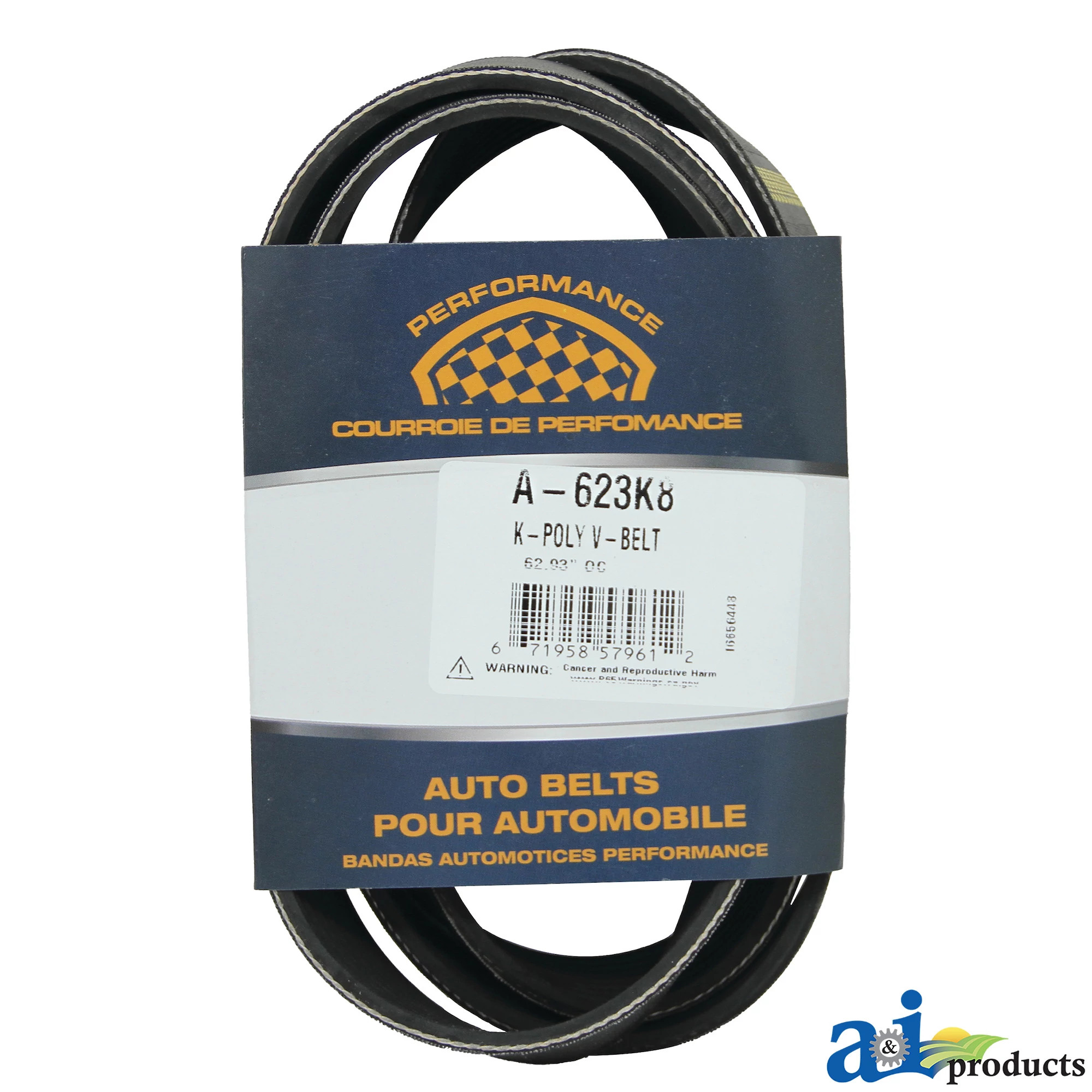A&I Products V-Belt, Effective Length 1582 mm (62.3 inch) - A-623K8