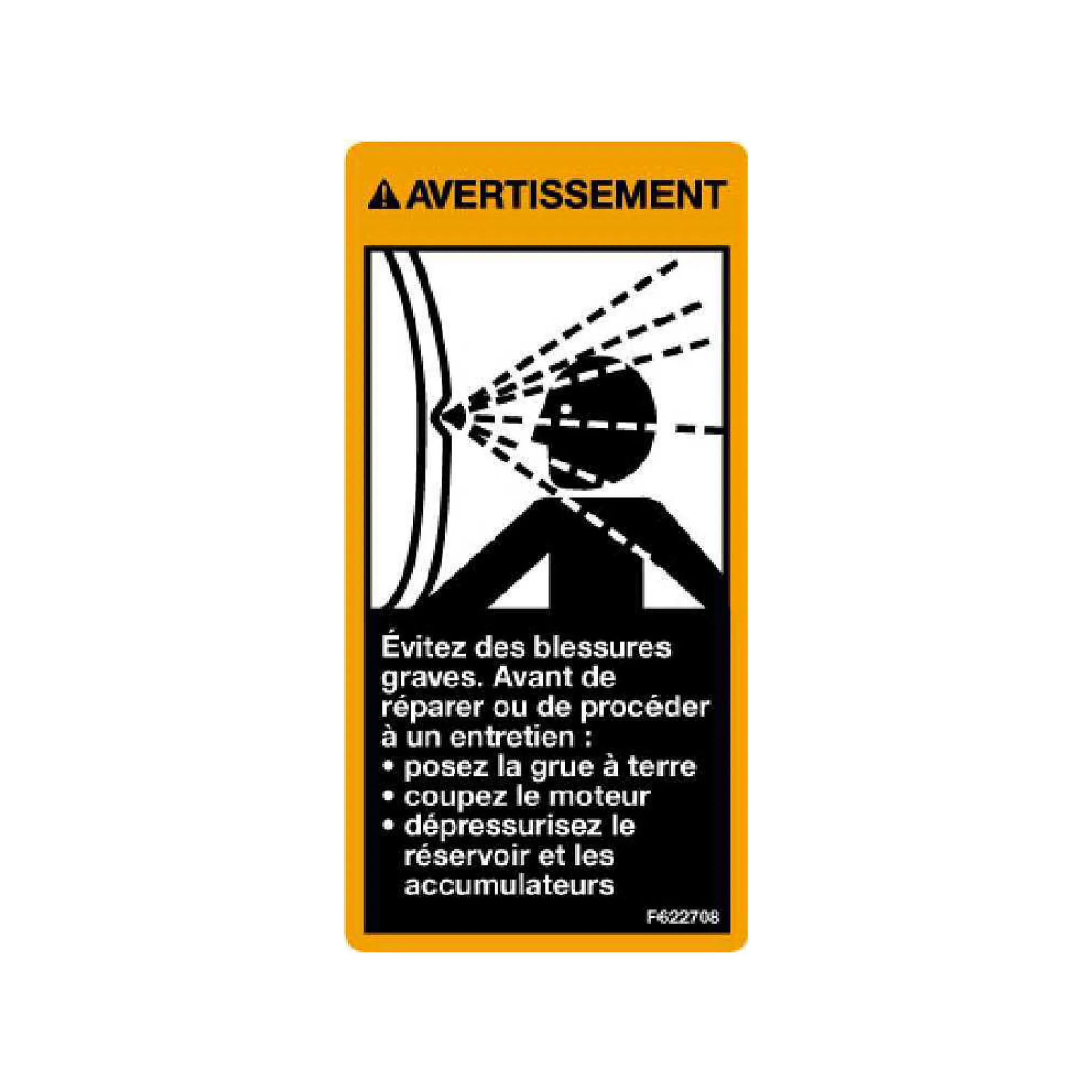 John Deere Label, Pressurized Hydraulic - F622708