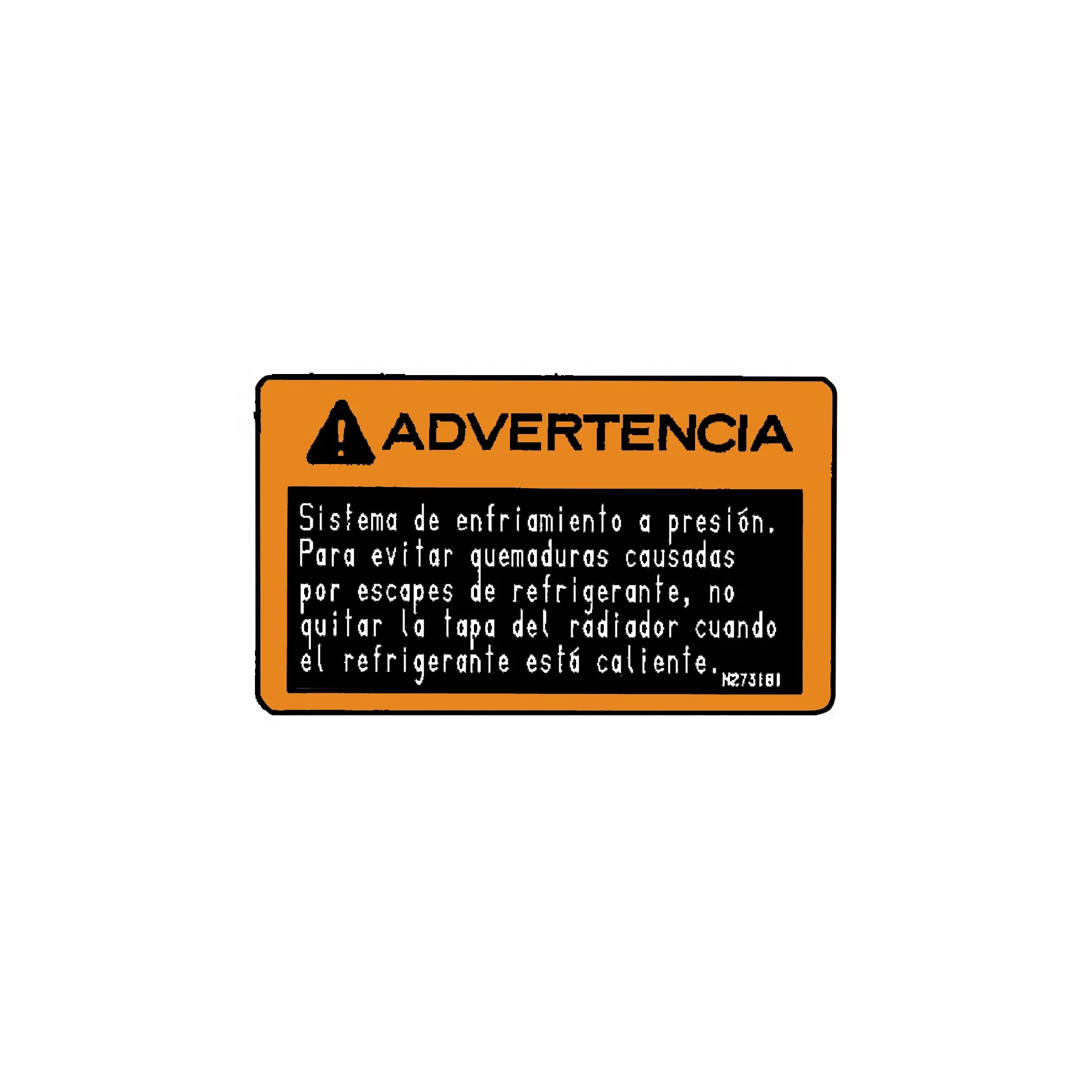 John Deere Pressure Cooling System Label - N273181