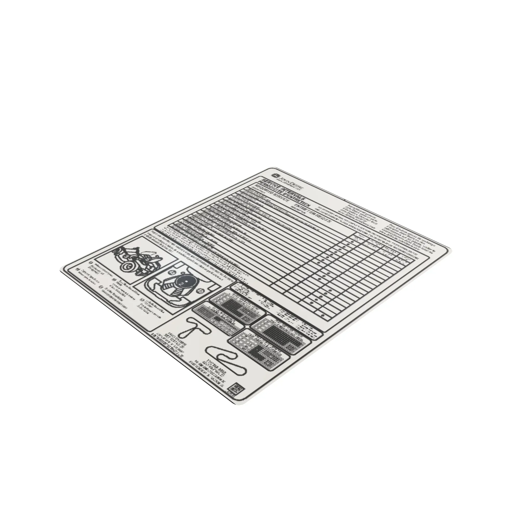 John Deere Service Instruction Label - UC31117