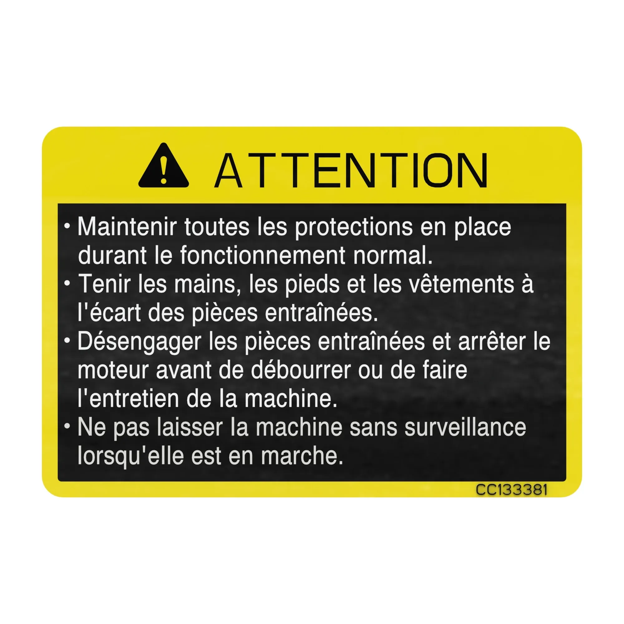John Deere Safety Sign - CC133381