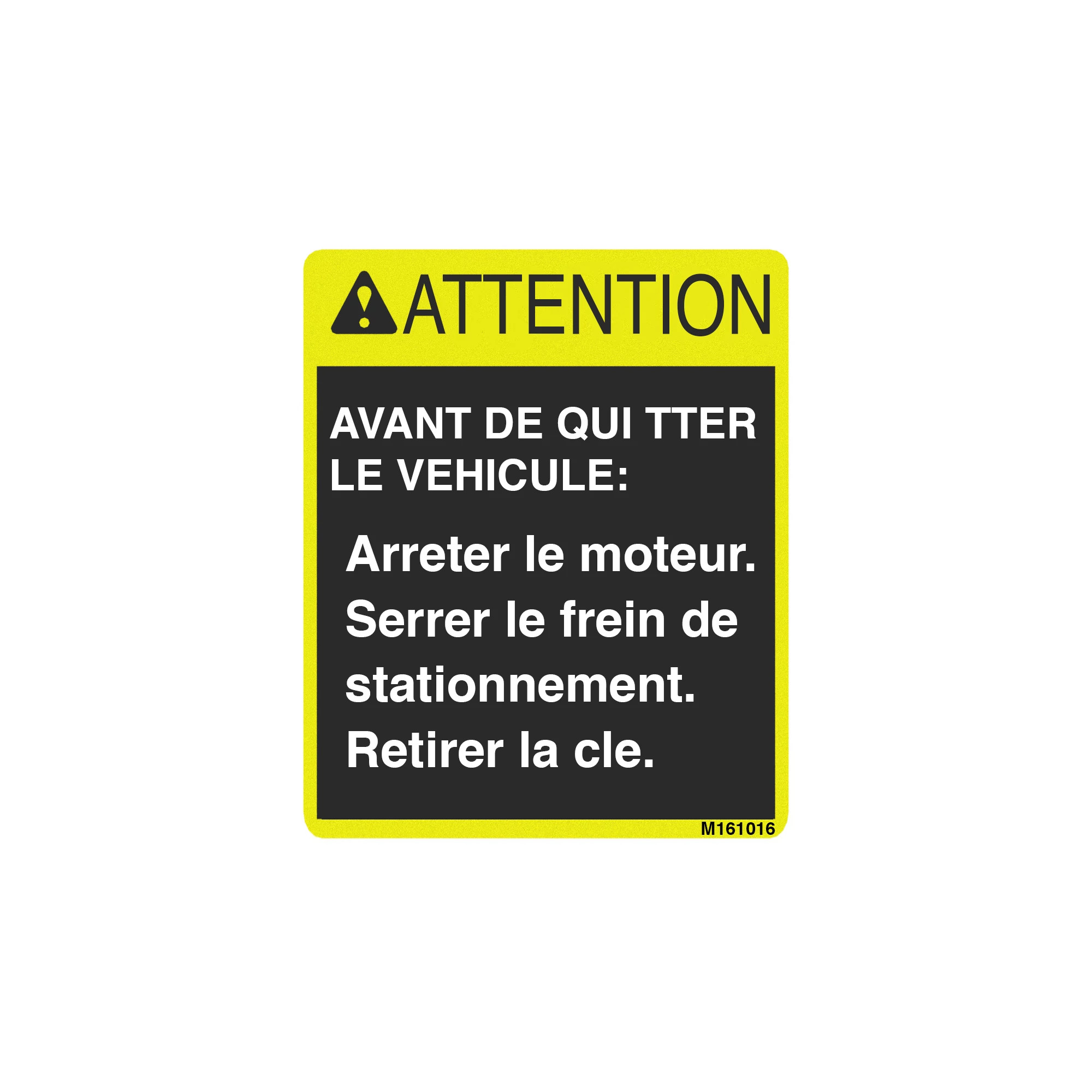 SAFETY SIGN, LABEL, CAUTION (FRENCH
