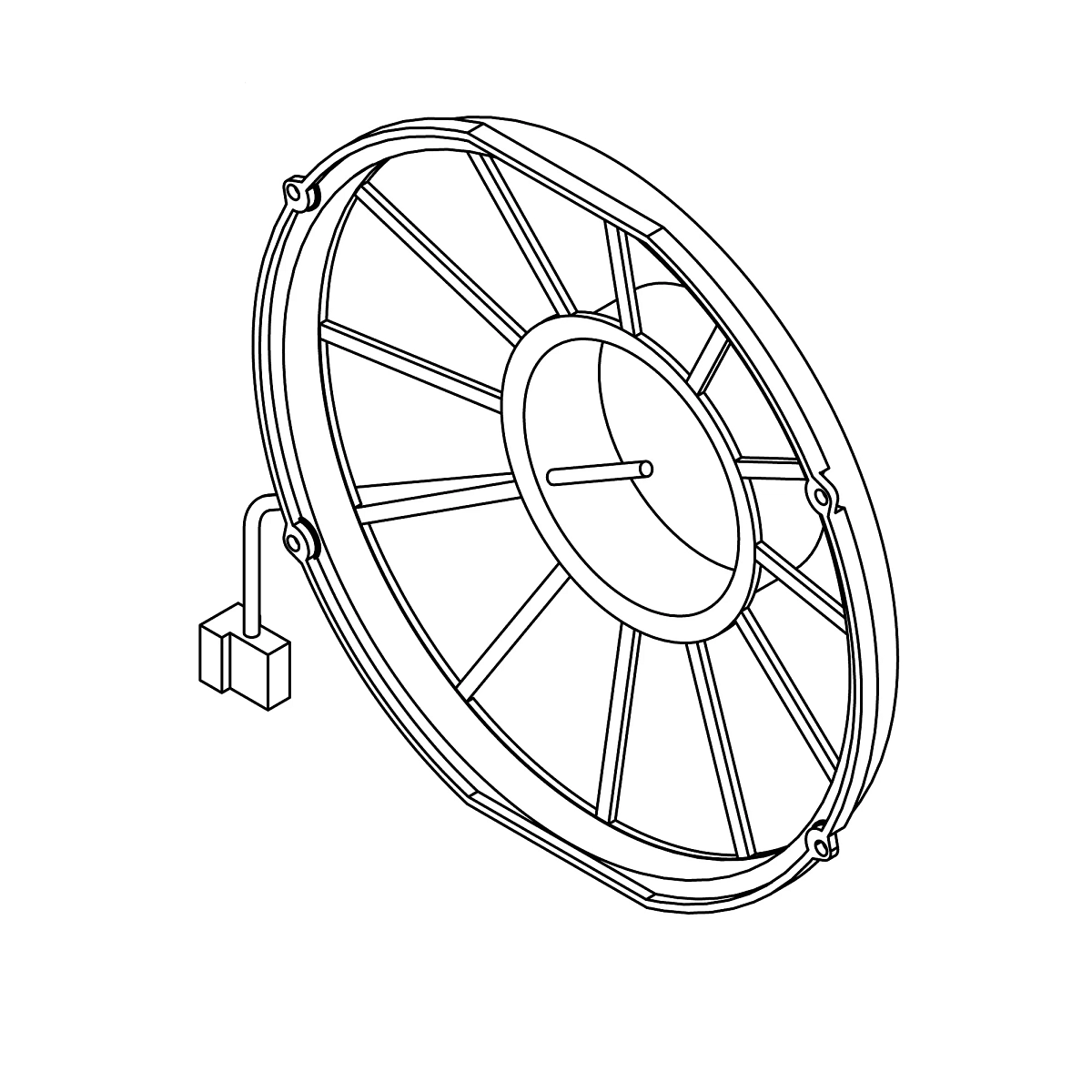 Fan, 11 Inch, 7 Blade, Suction
