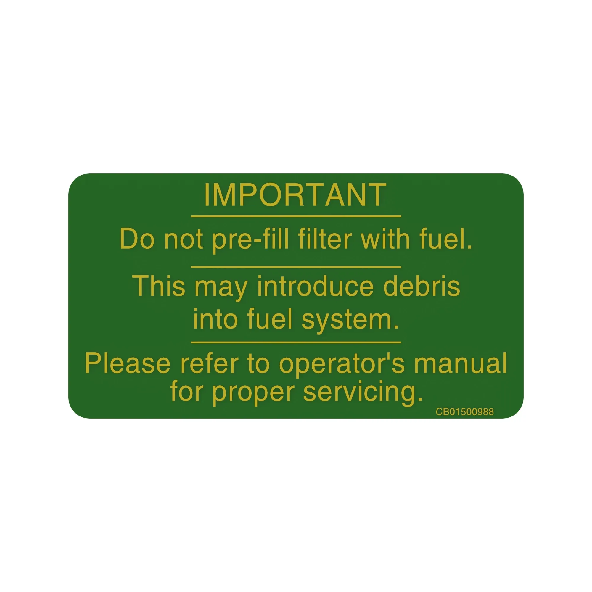 DECAL-FUEL FILTER SERV