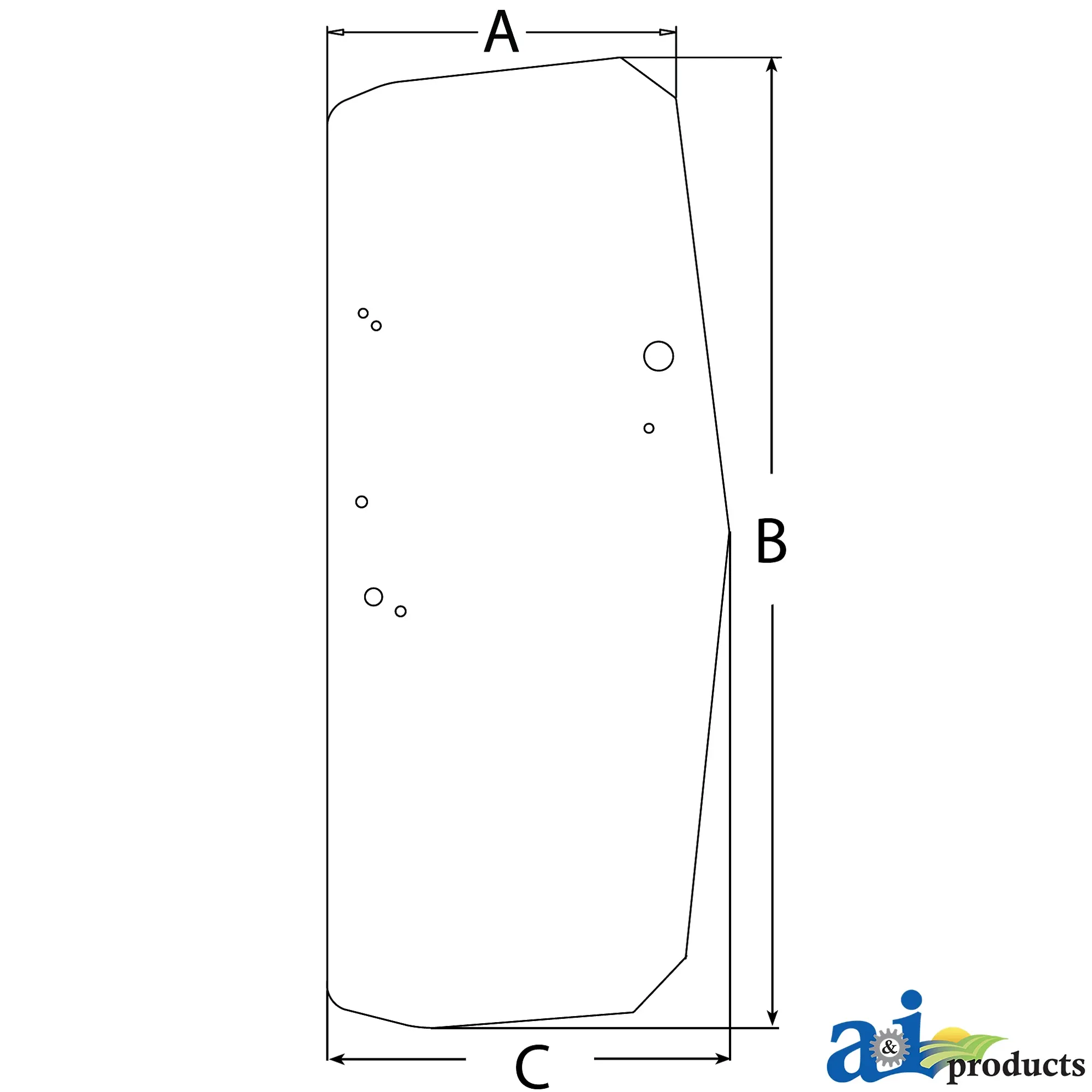 A&I Products Right Side Cab Door Windowpane - A-T205160