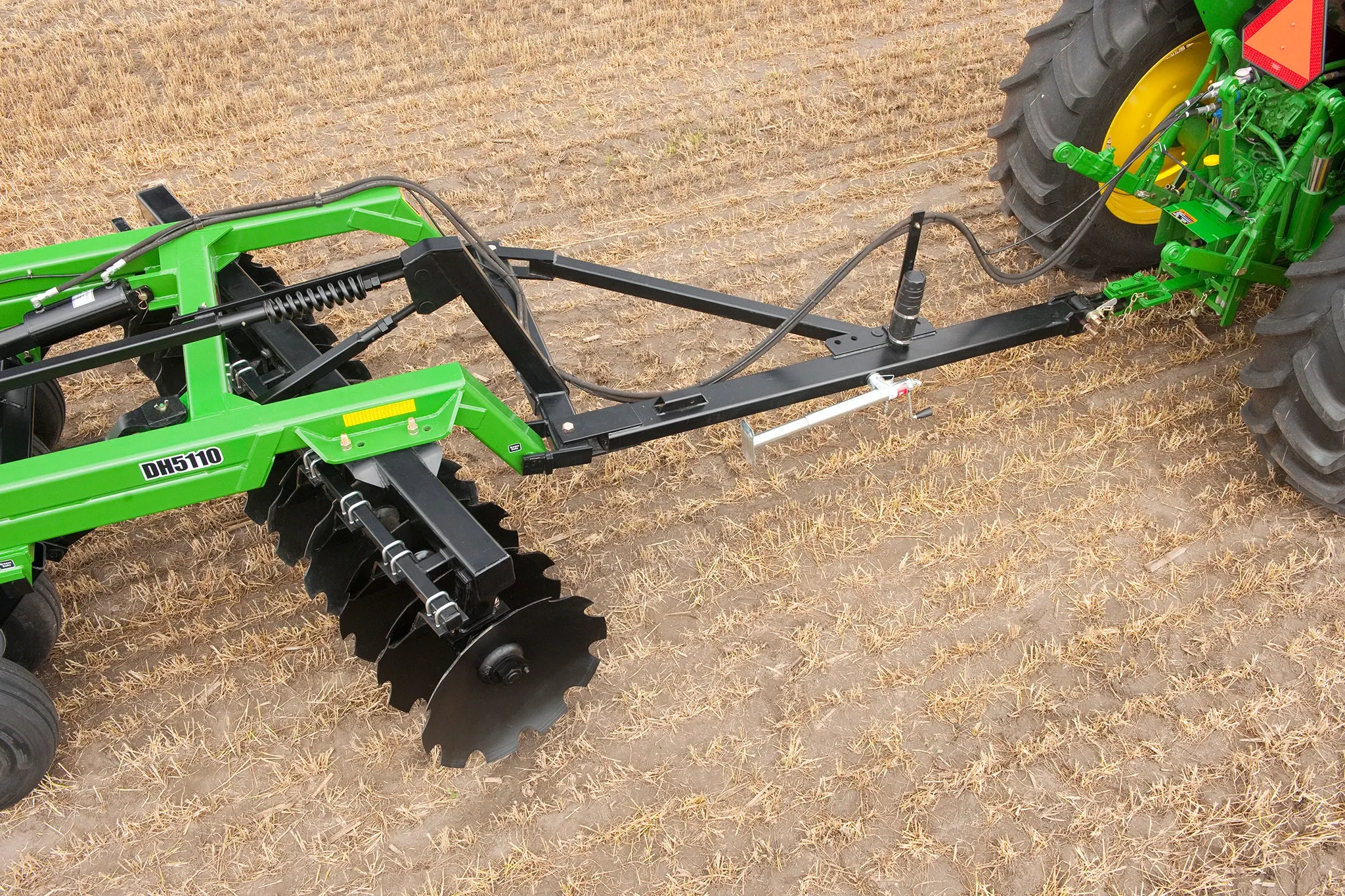 Top field view of DH5110 Disk Harrow on 7230 Tractor