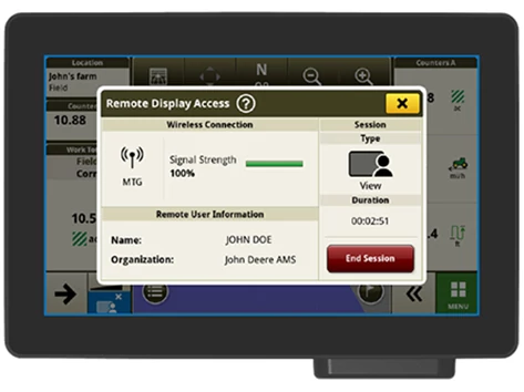 Remote Display Access shown on a G5e Display