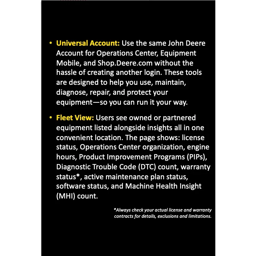 Operations Center PRO Service - Service Business - Construction & Forestry (Annual License)