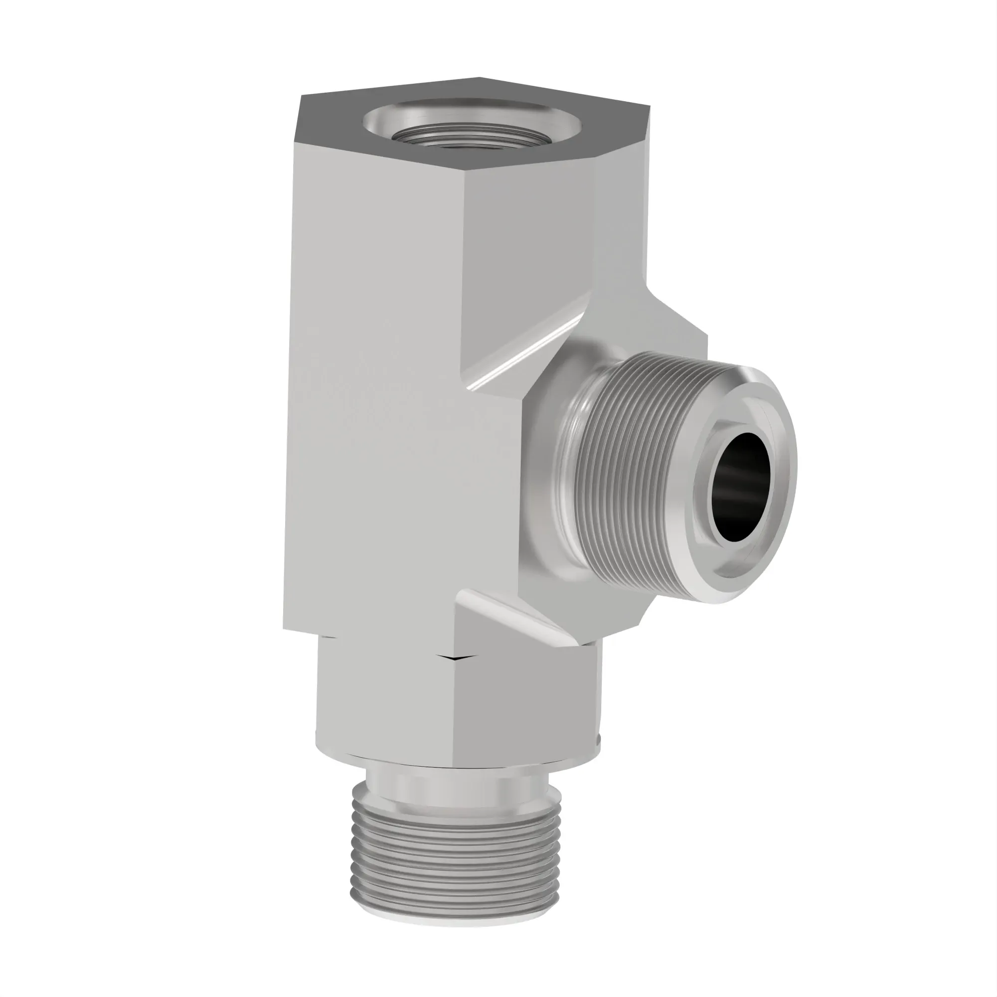 TEE FITTING, M18 MALE ORB, -8 SAE,