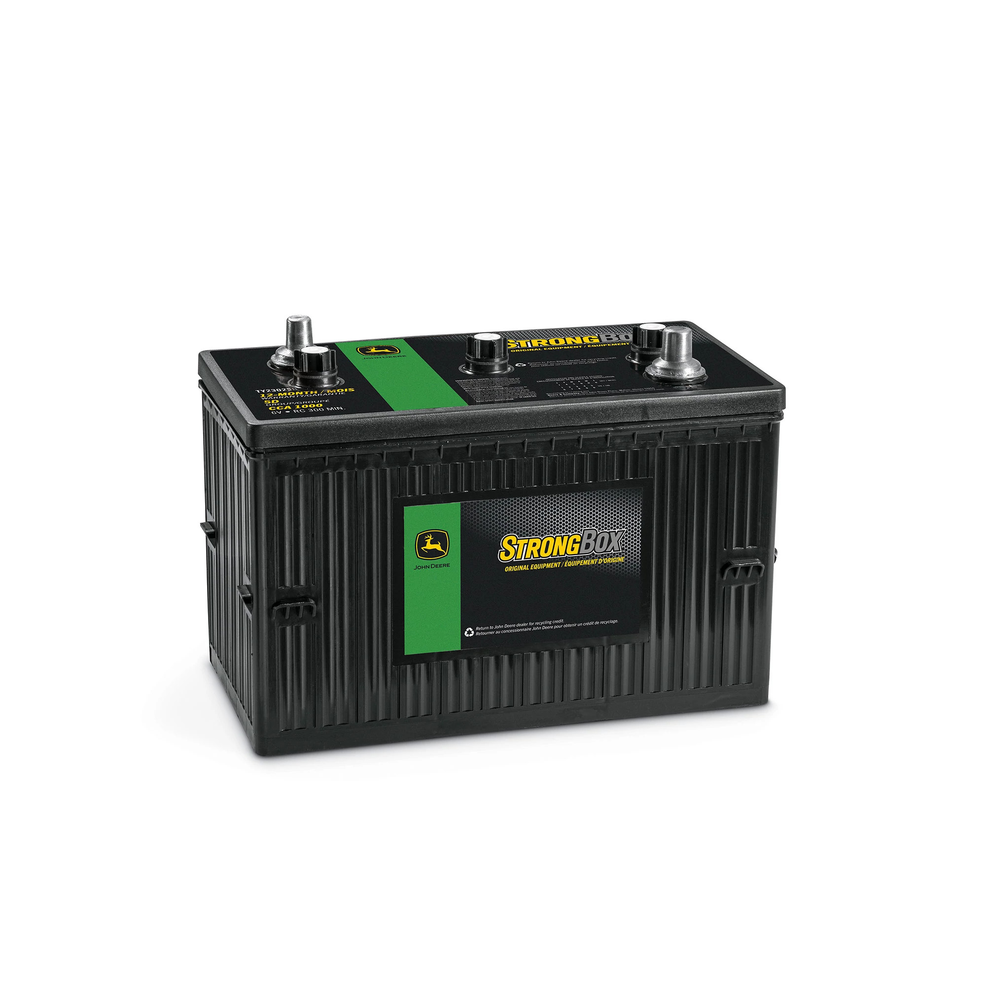 John Deere 6 Volt Battery, Wet Charged, 180 Ah, 1000 CCA, 5D BCI - TY23025B