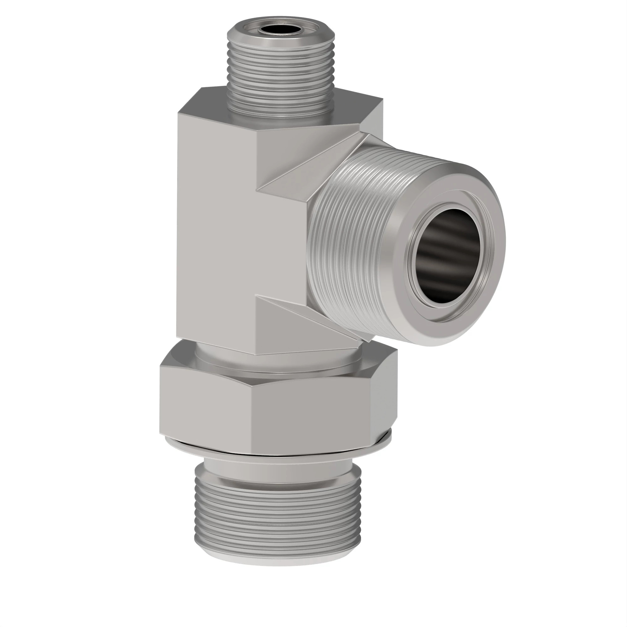 TEE FITTING, RUN TEE,O-RING FSF -6-