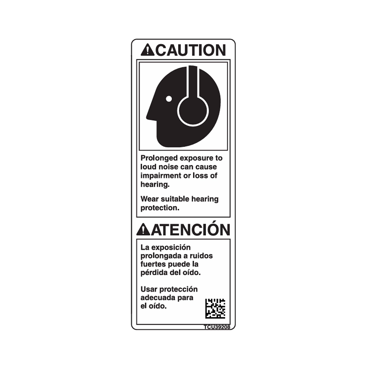 Label, Hearing Protection (Eng/Sp)
